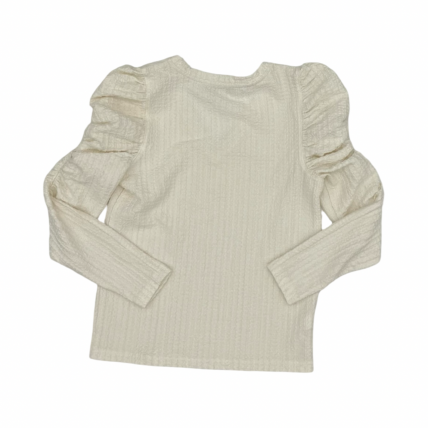 Blouse Ls By Loft In Cream, Size:Xsp