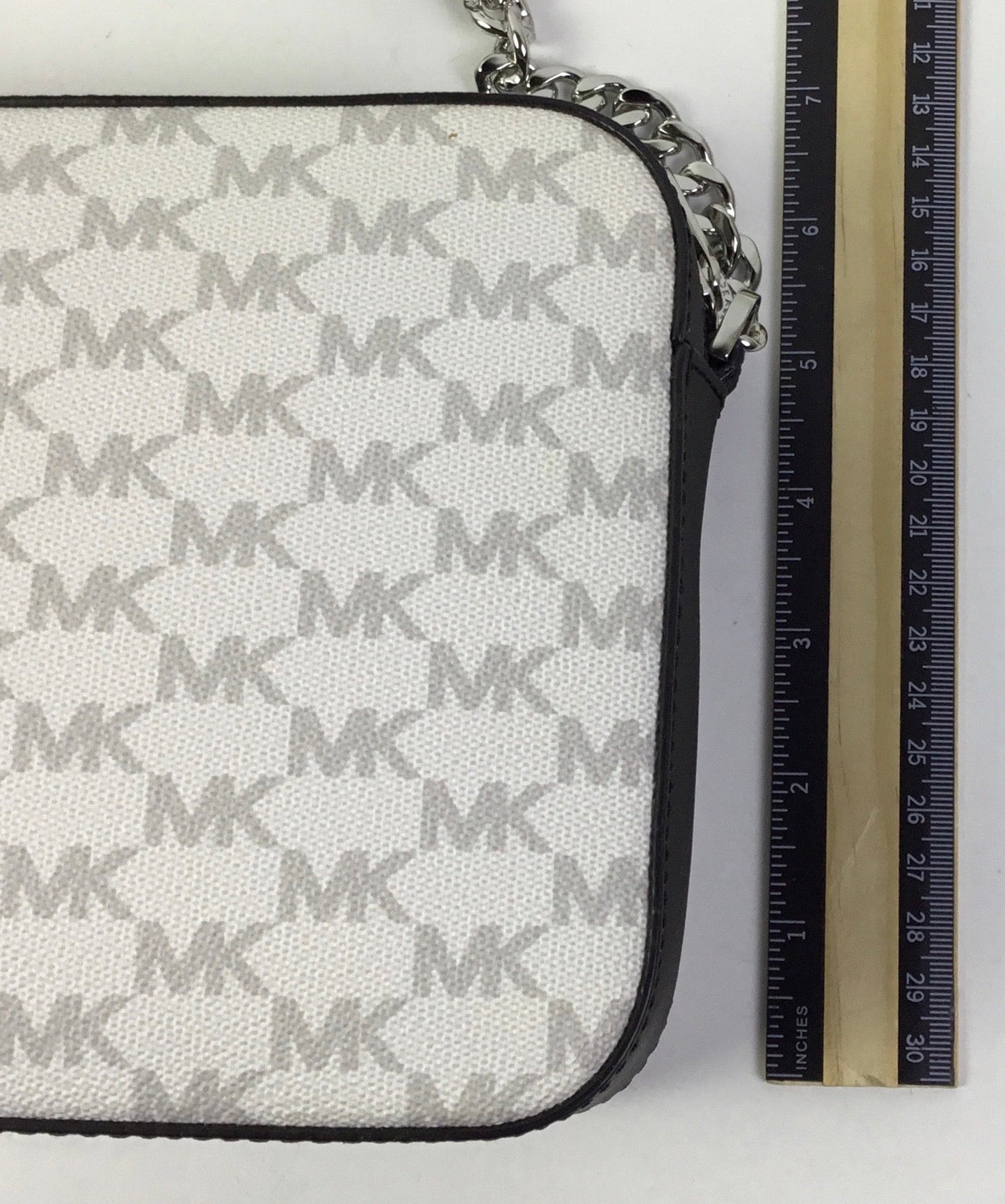 Crossbody Designer By Michael Kors In Black & White, Size:Small