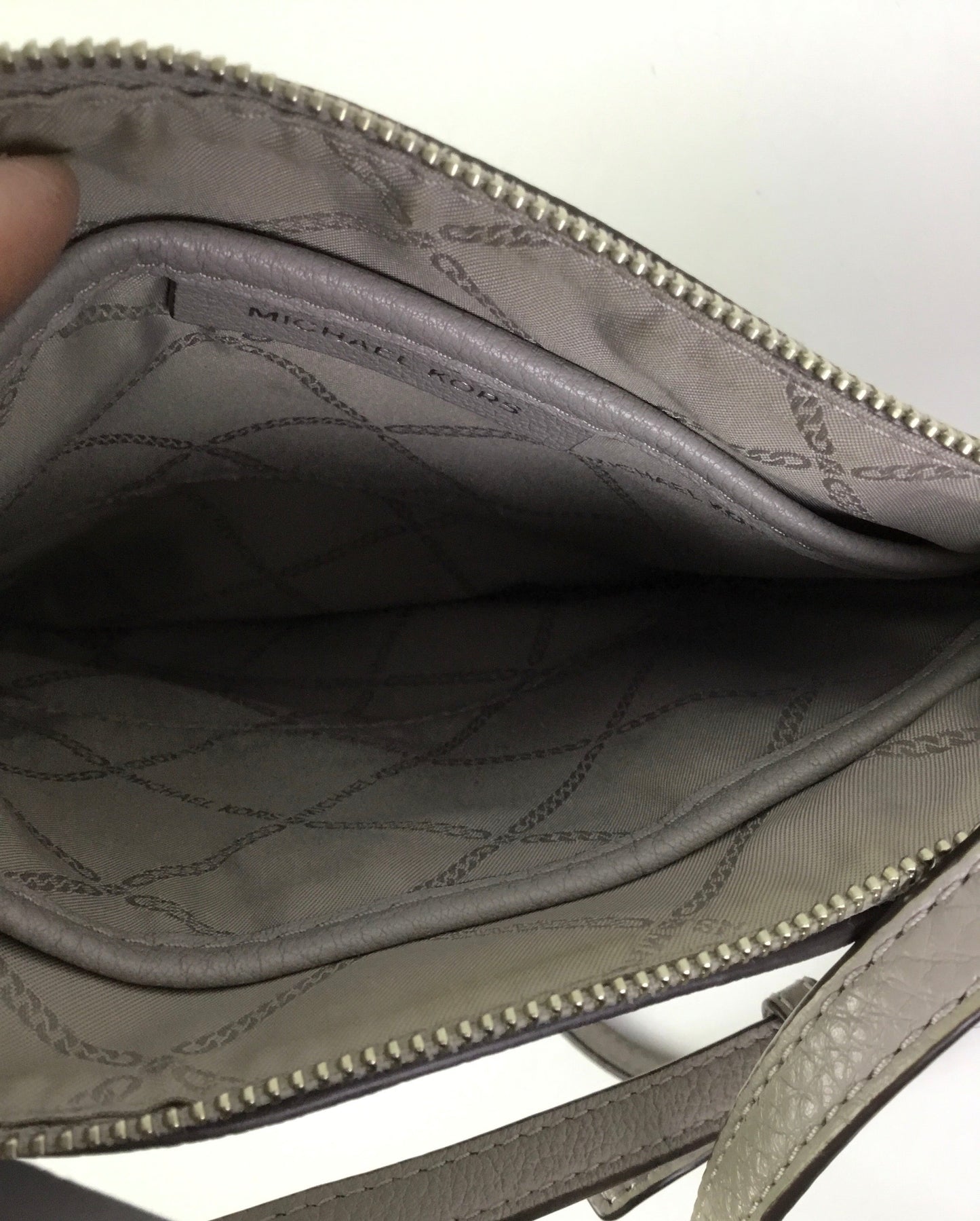 Crossbody Designer By Michael Kors In Grey, Size:Small