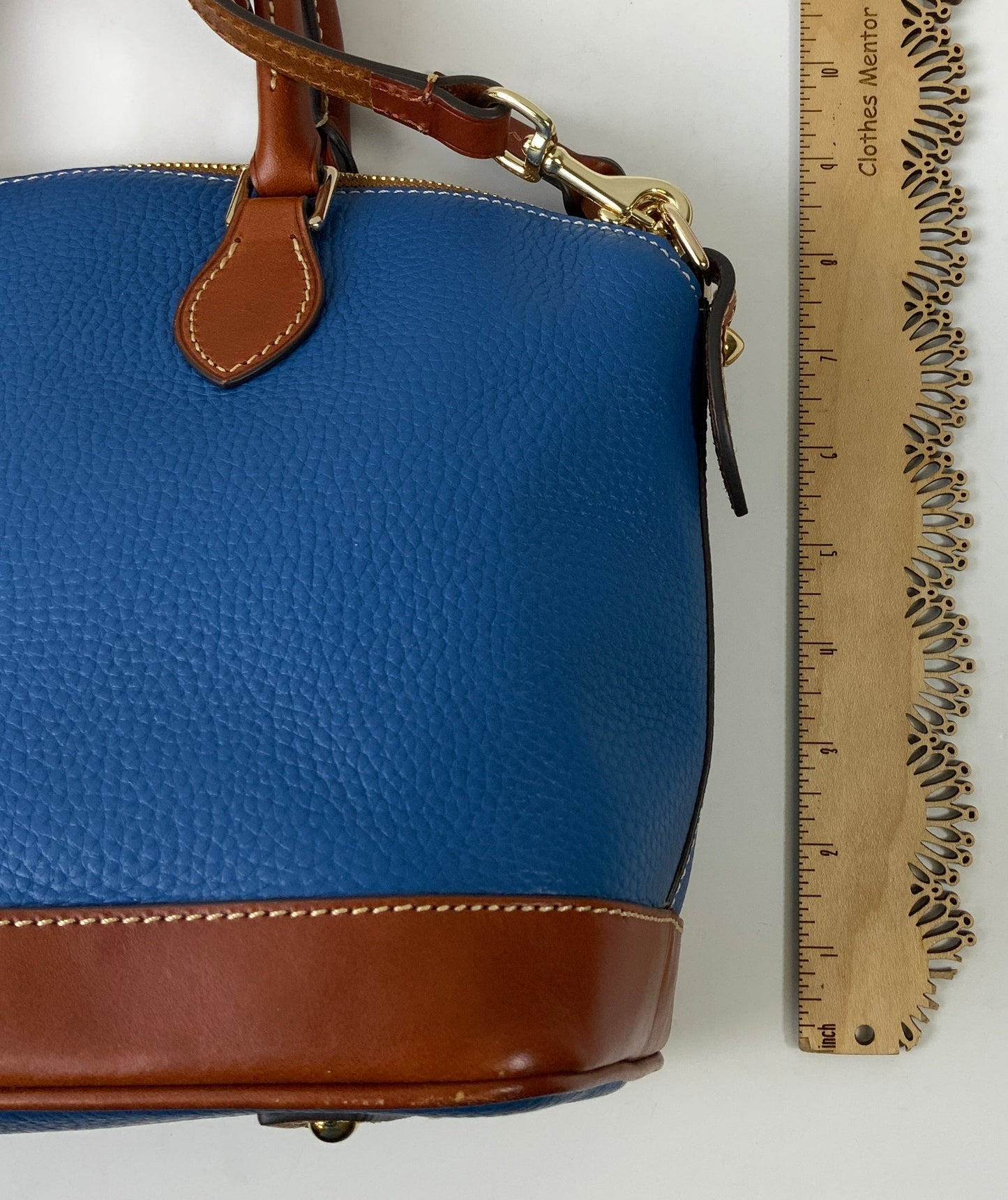 Handbag Designer By Dooney And Bourke In Blue & Brown, Size:Small