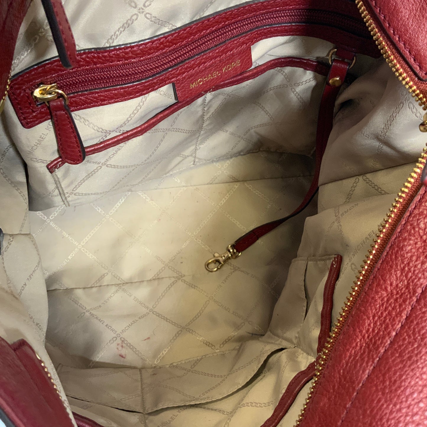 Handbag Designer By Michael Kors In Red, Size:Large