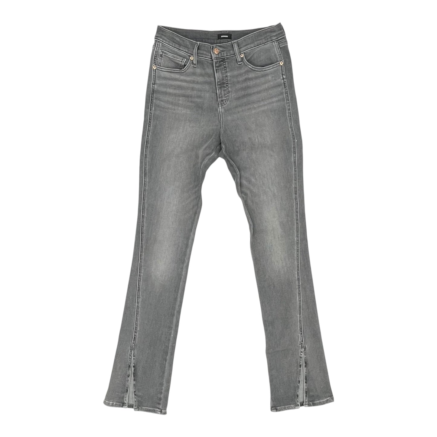 Jeans Boot Cut By Express In Grey Denim, Size:10L