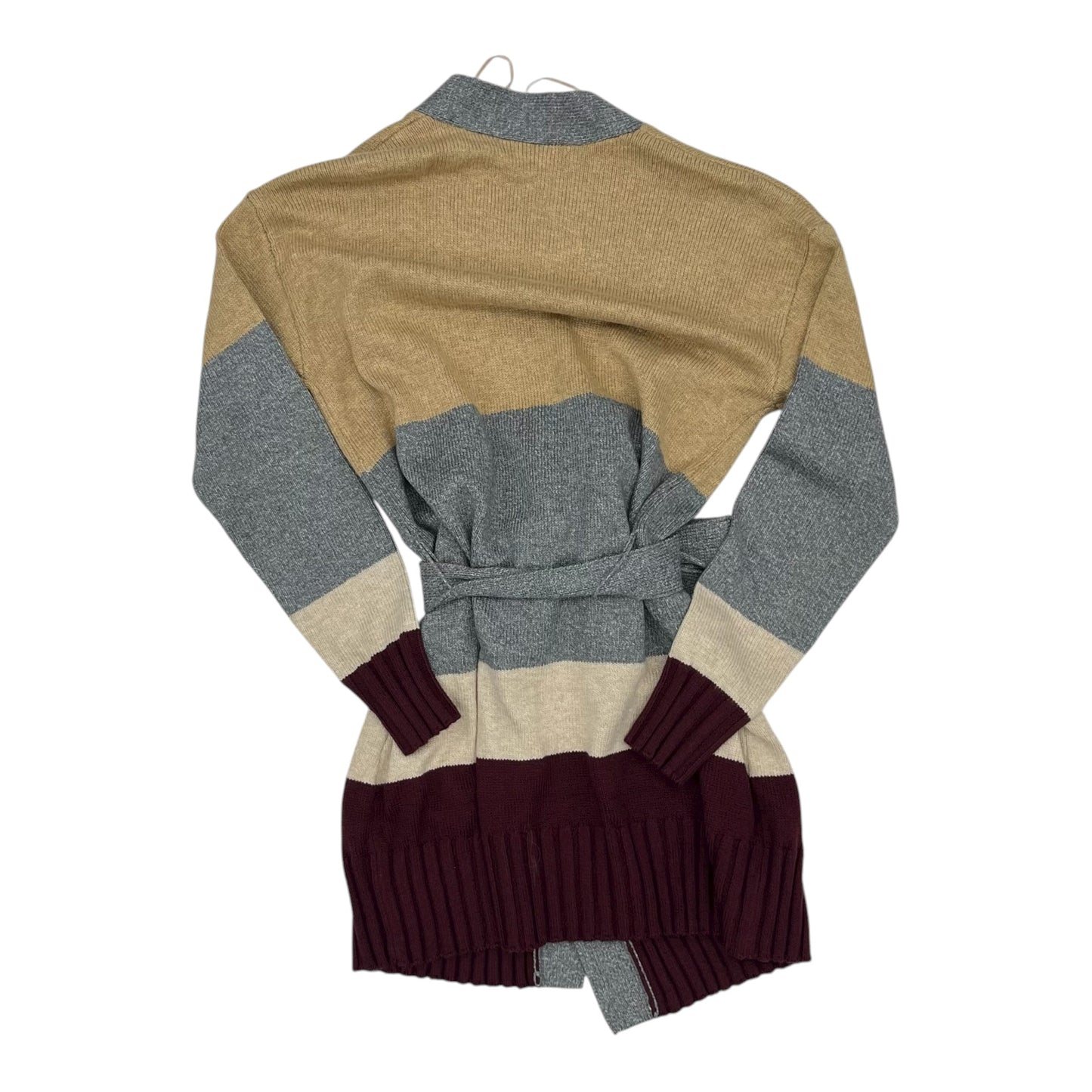 Sweater Cardigan By Loft In Brown & Grey, Size:S