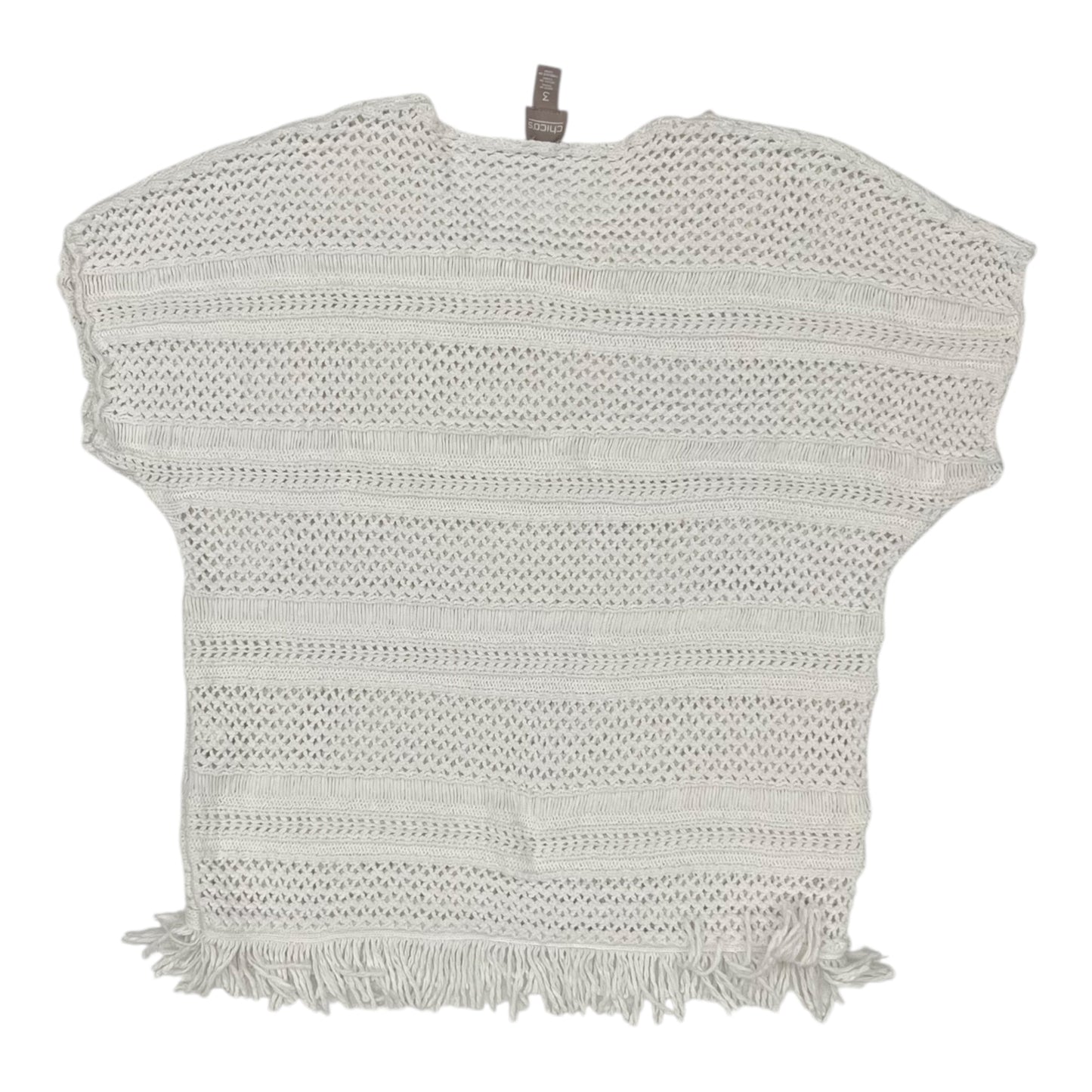 Vest Sweater By Chicos In Cream, Size:Xl