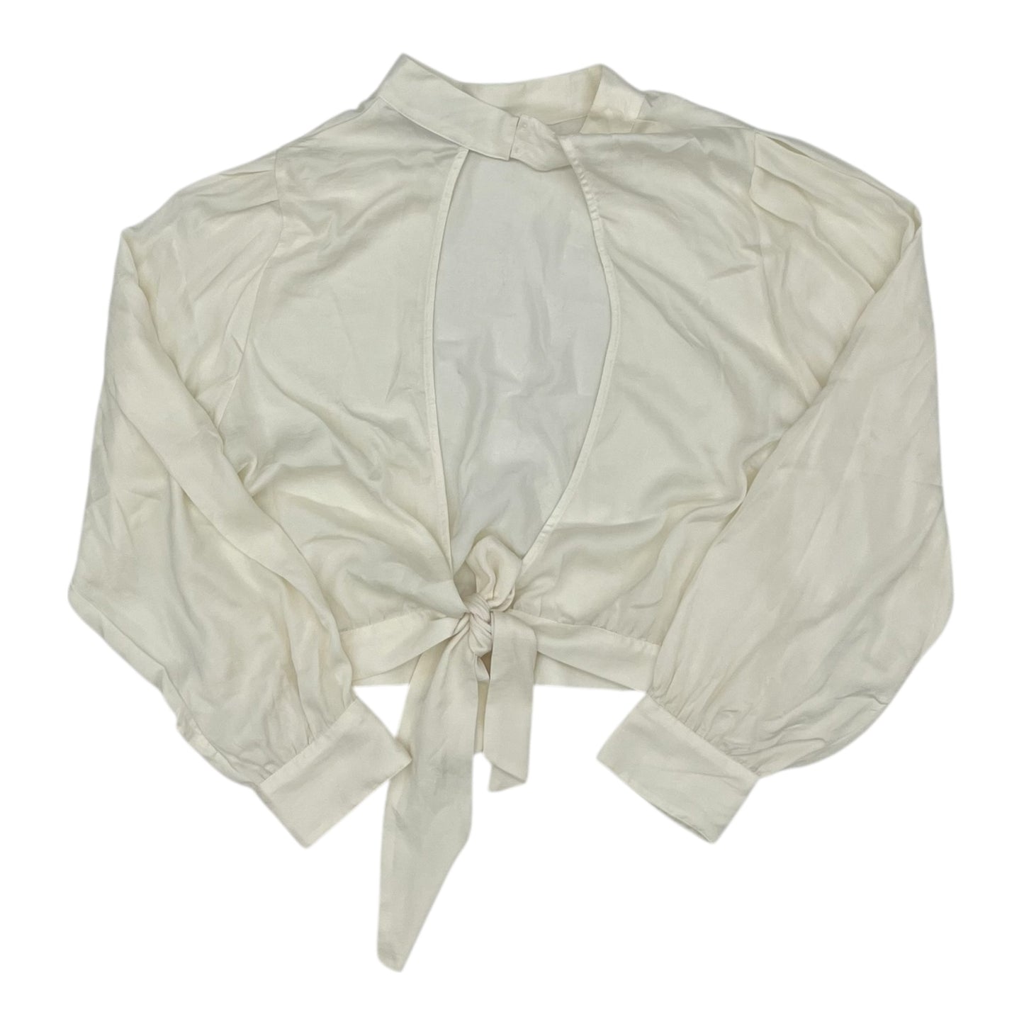 Blouse Ls By Banana Republic In Cream, Size:Xl