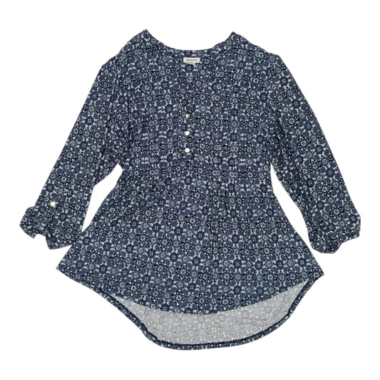 Blouse Ls By Westport In Blue, Size:1X
