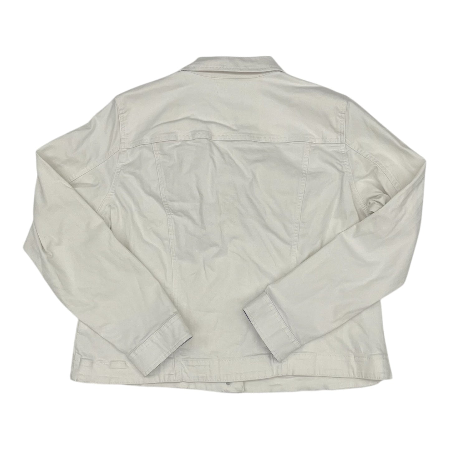 Jacket Denim By Croft And Barrow In White Denim, Size:Xl