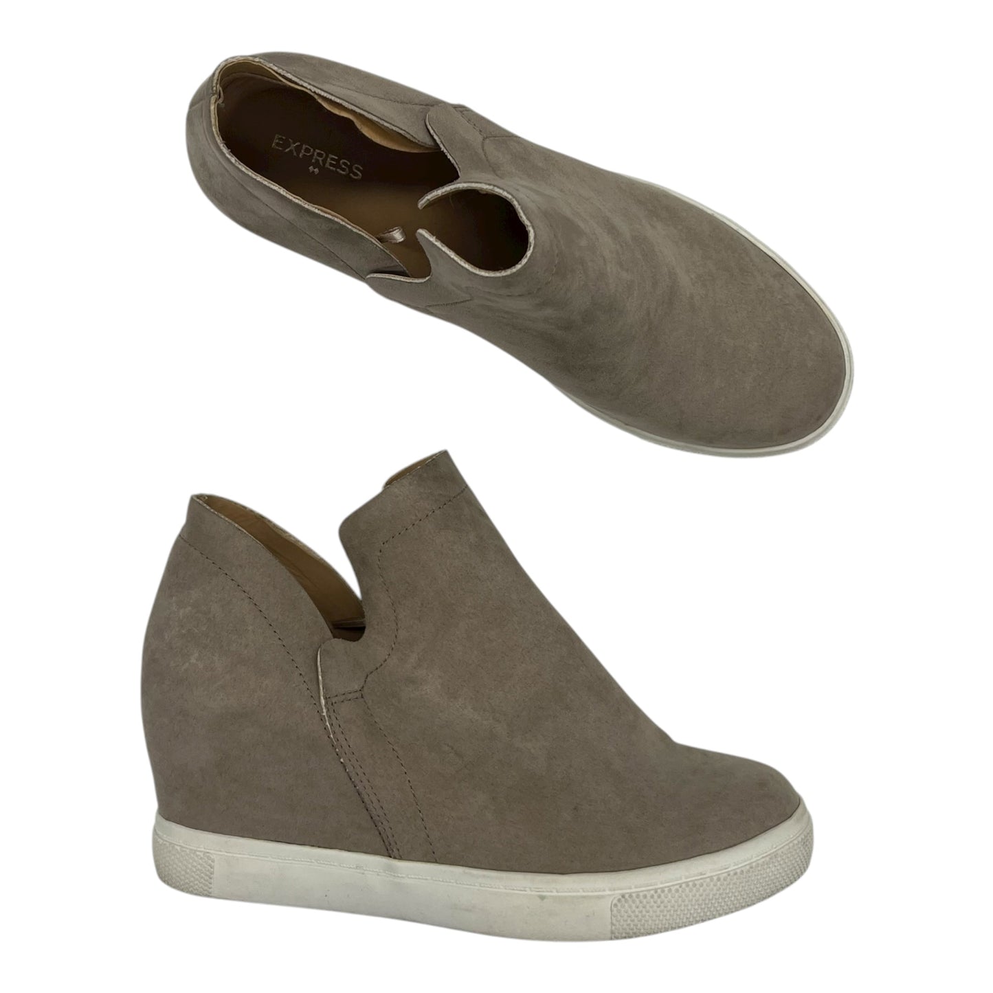 Boots Ankle Heels By Express In Brown, Size:10