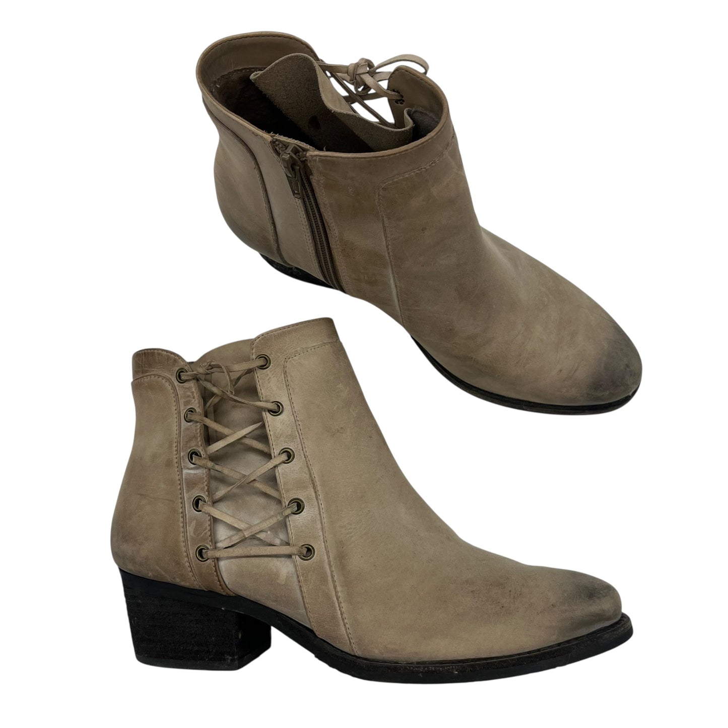 Boots Ankle Heels By Ariat In Tan, Size:8.5