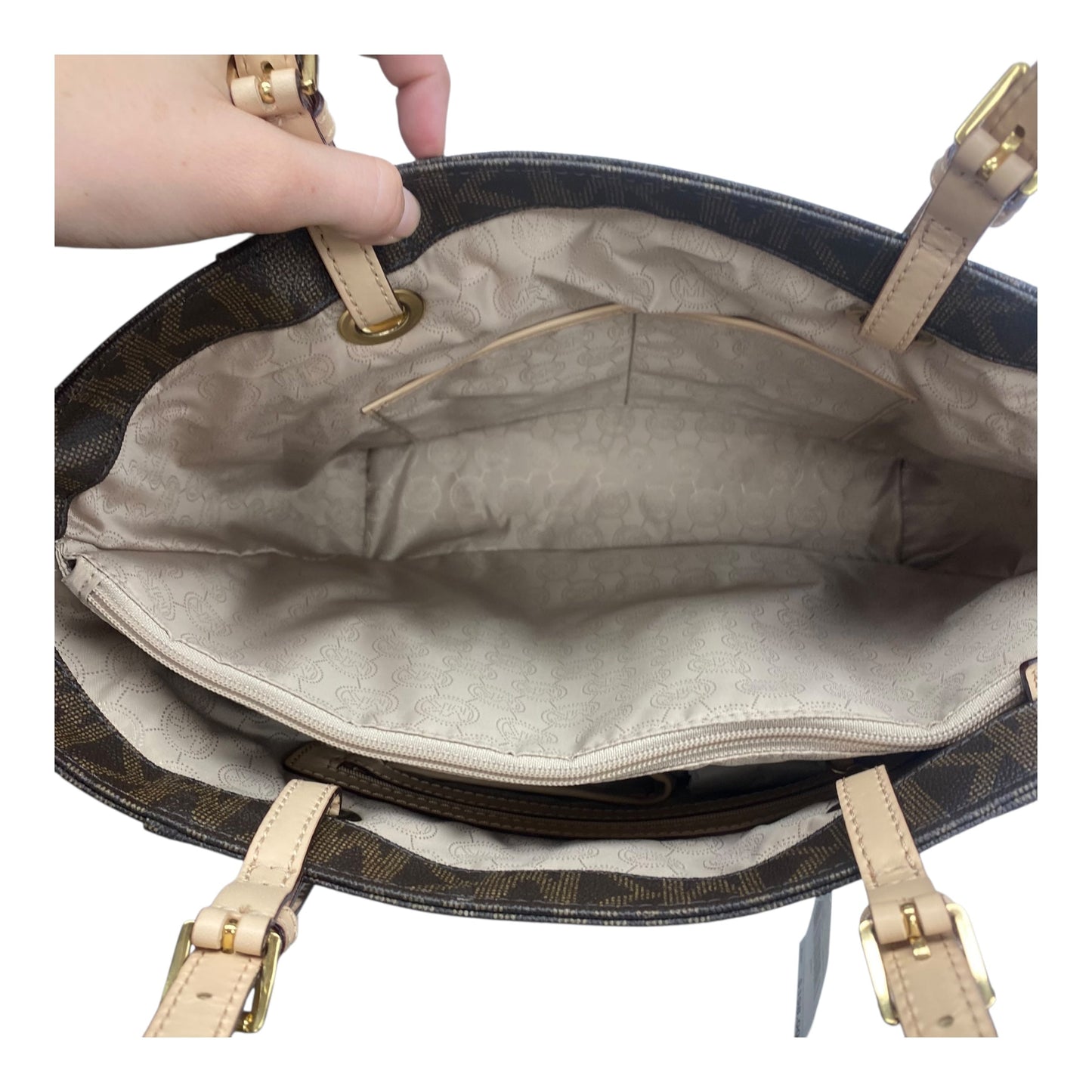 Handbag Designer By Michael Kors In Brown, Size:Large