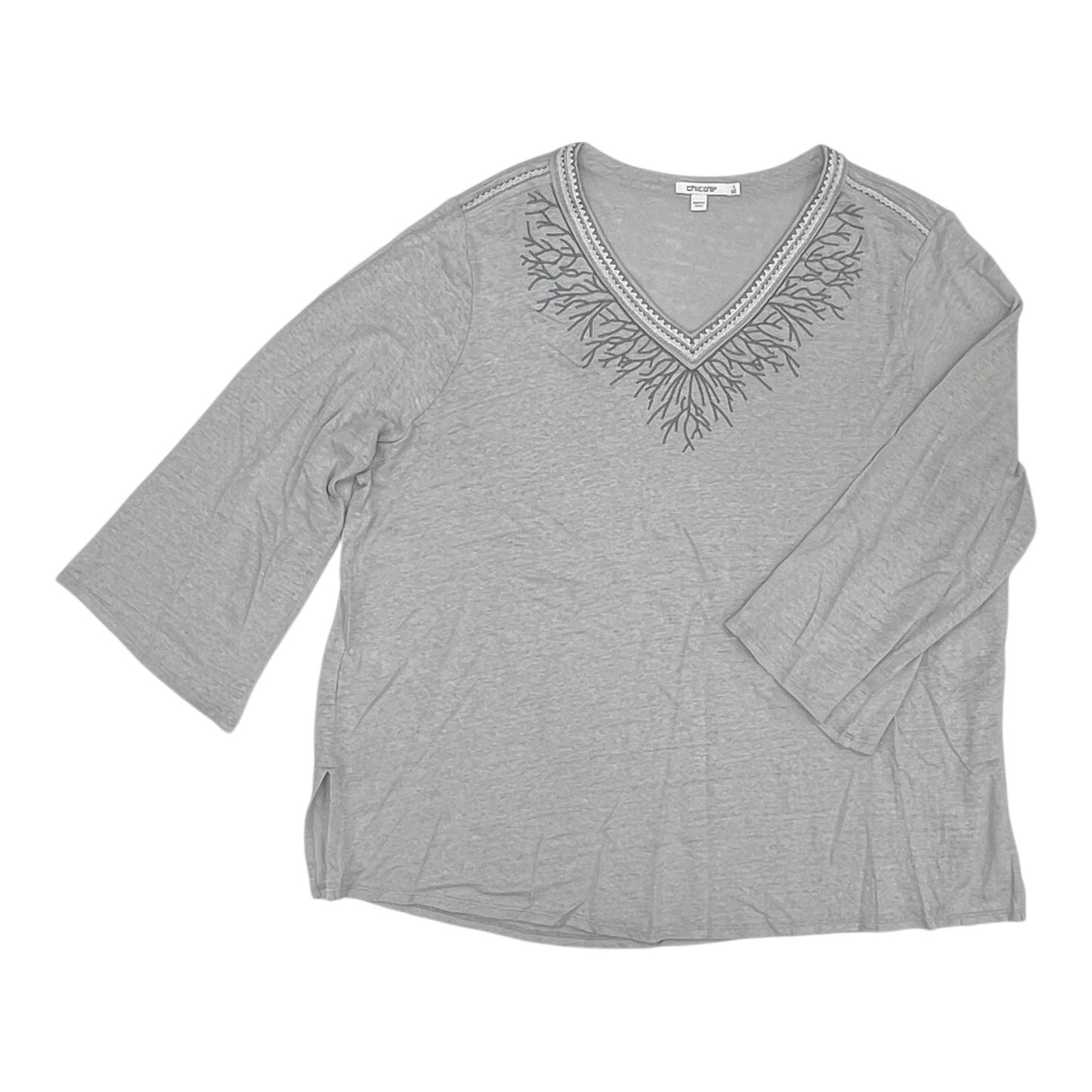 Top Ls By Chicos In Grey, Size:Xxl