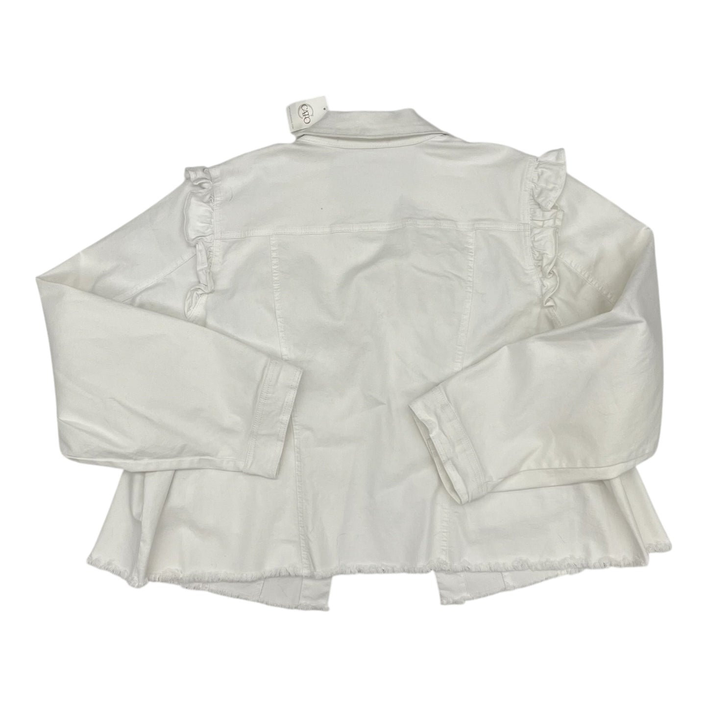 Jacket Denim By Cato In White Denim, Size:4X