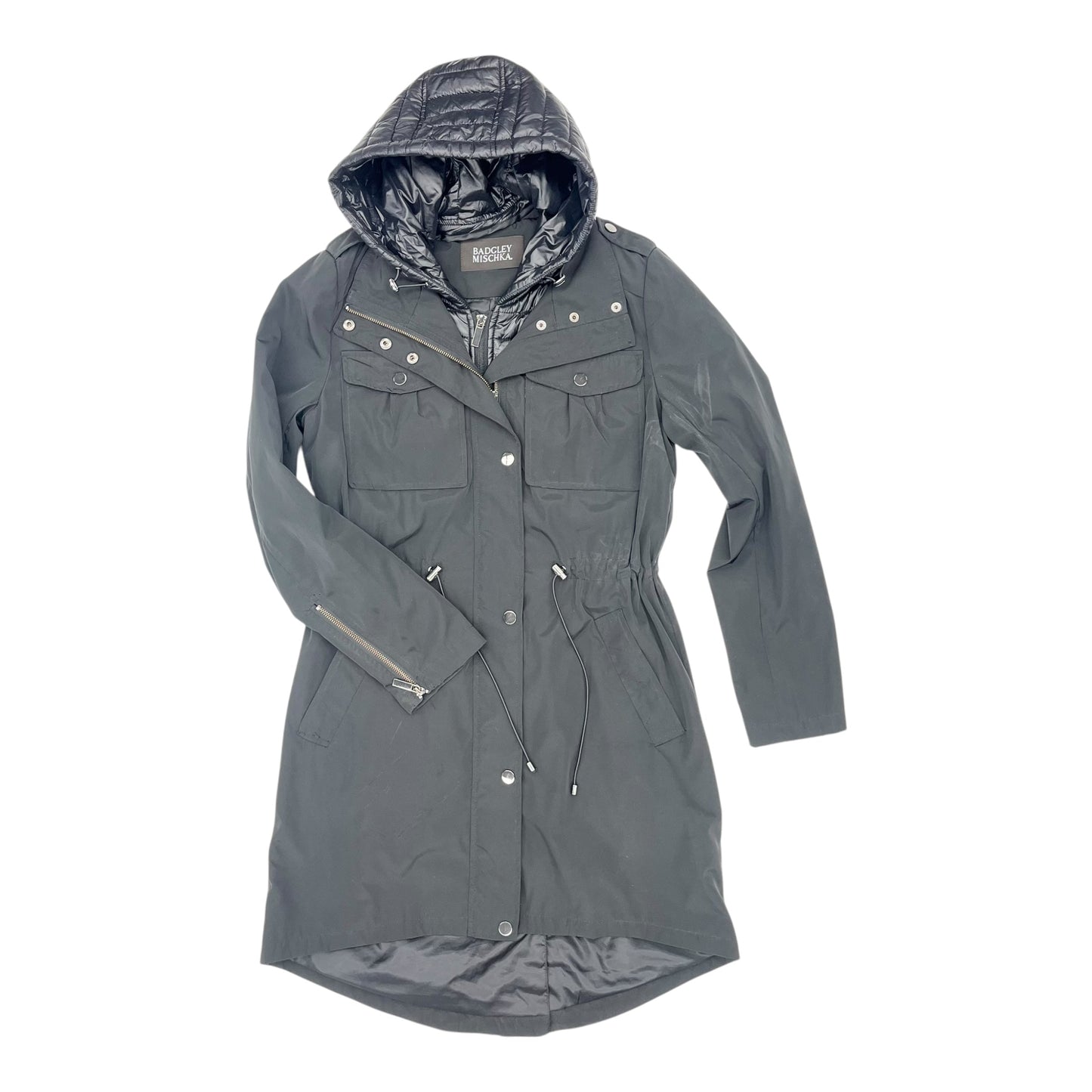 Coat Raincoat By Badgley Mischka In Black, Size:Xs