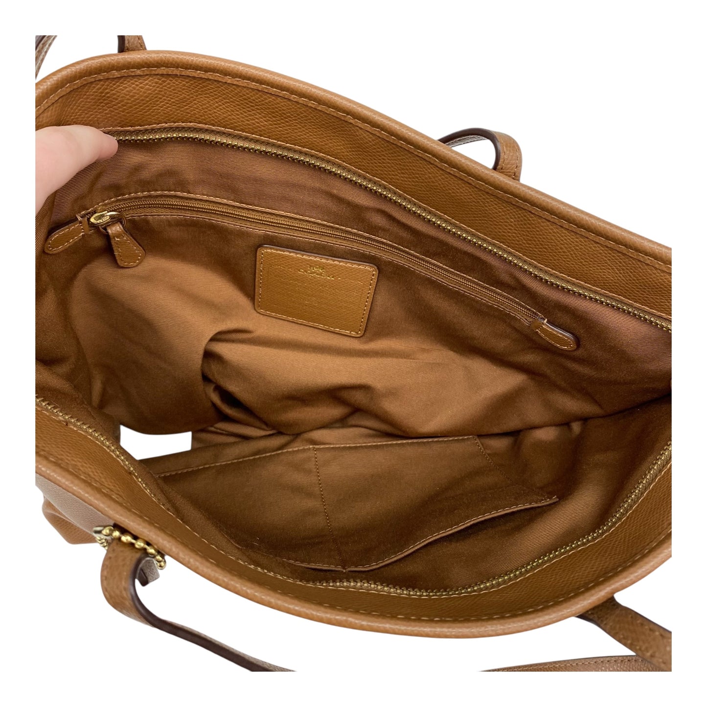 Handbag Designer By Coach In Brown, Size:Medium
