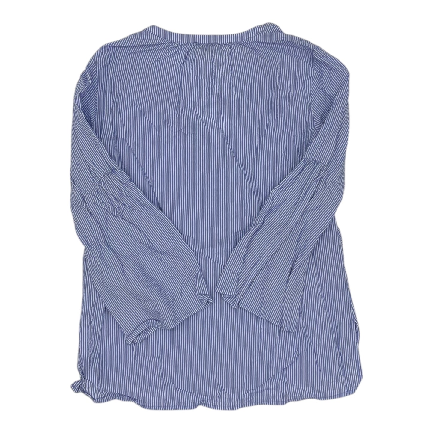 Blouse Ls By Ann Taylor In Blue & White, Size:Xs