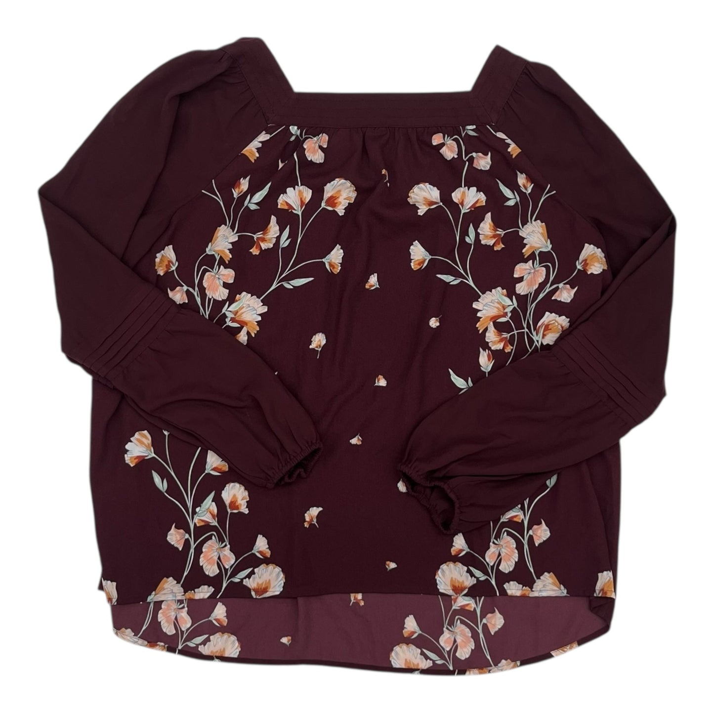 Blouse Ls By Lc Lauren Conrad In Floral Print, Size:Xxl