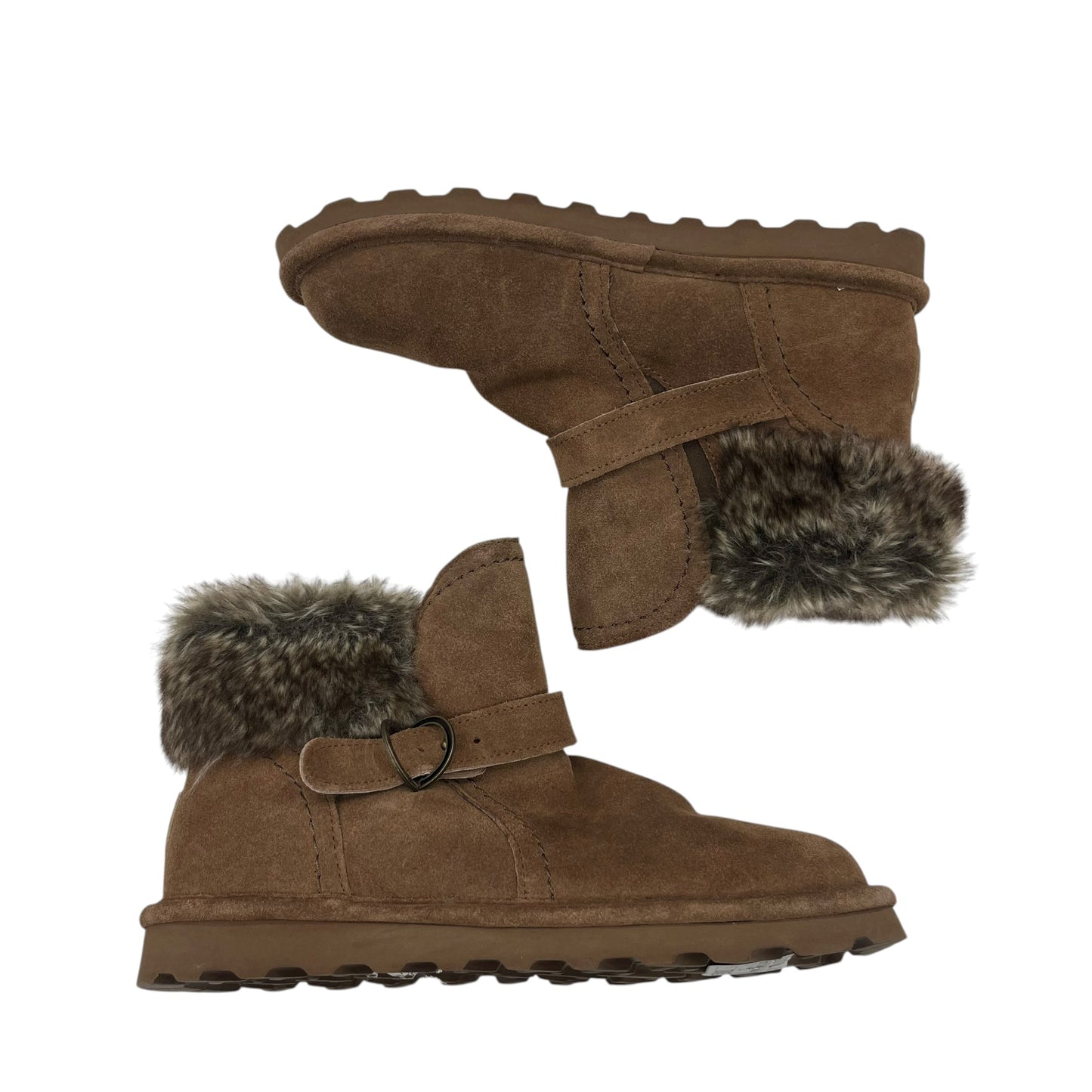 Boots Ankle Flats By Bearpaw In Brown, Size:11