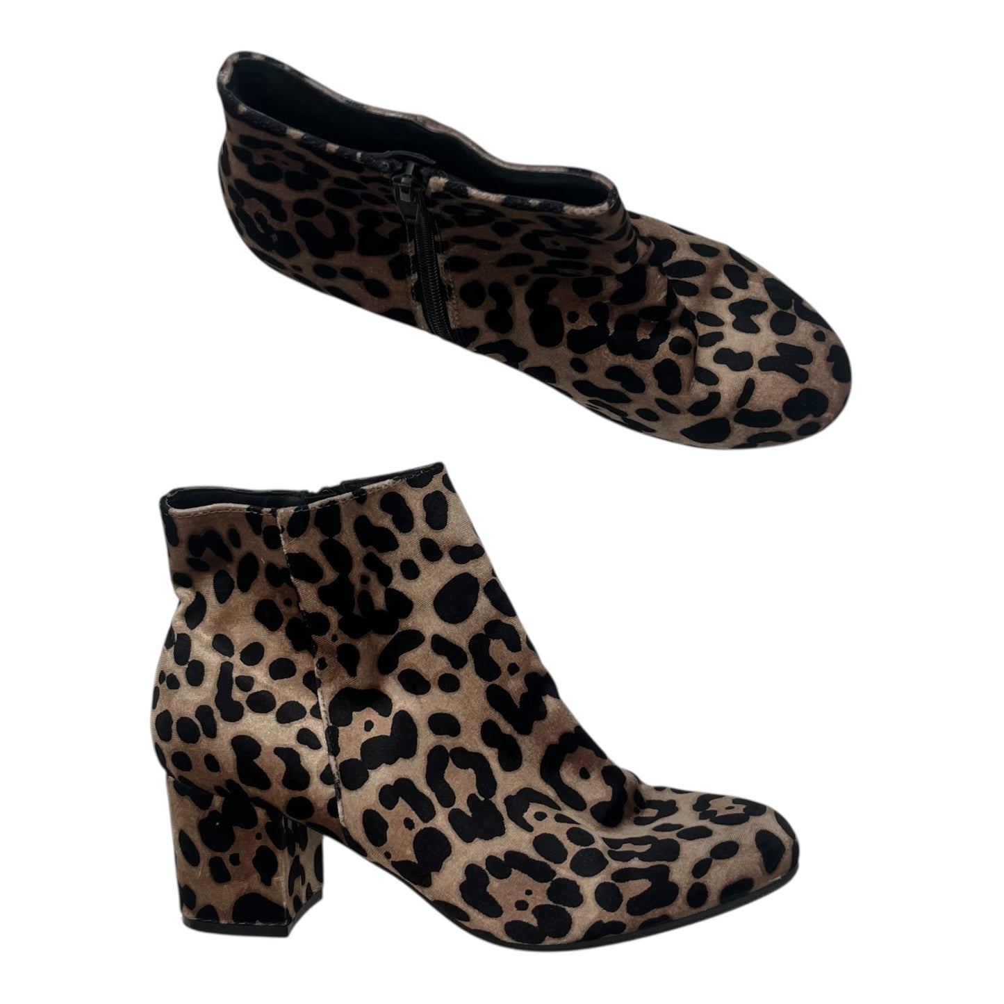 Boots Ankle Heels By A New Day In Animal Print, Size:8.5