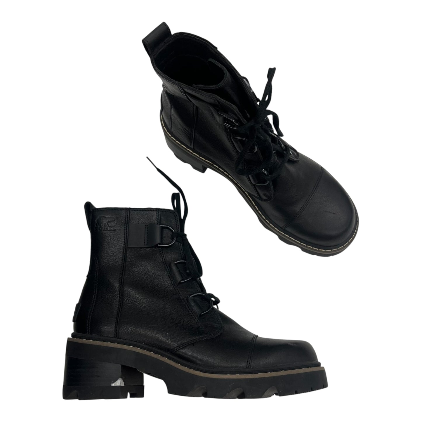Boots Combat By Sorel In Black, Size:9