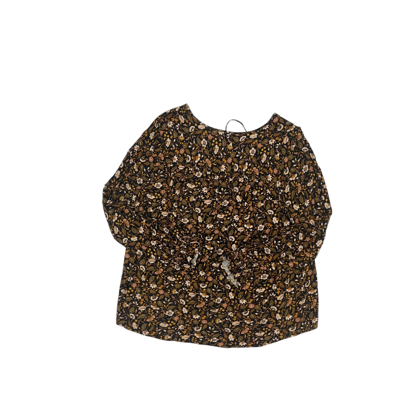 Blouse Ls By Knox Rose In Black & Brown, Size:L