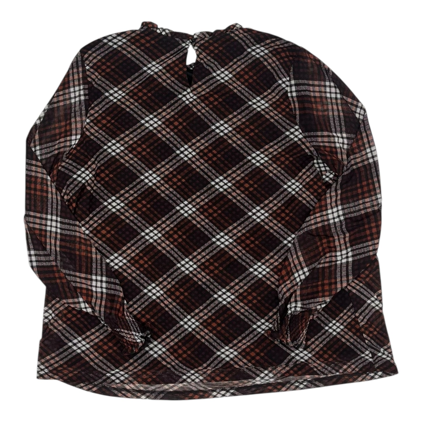 Blouse Ls By Maurices In Brown, Size:1X