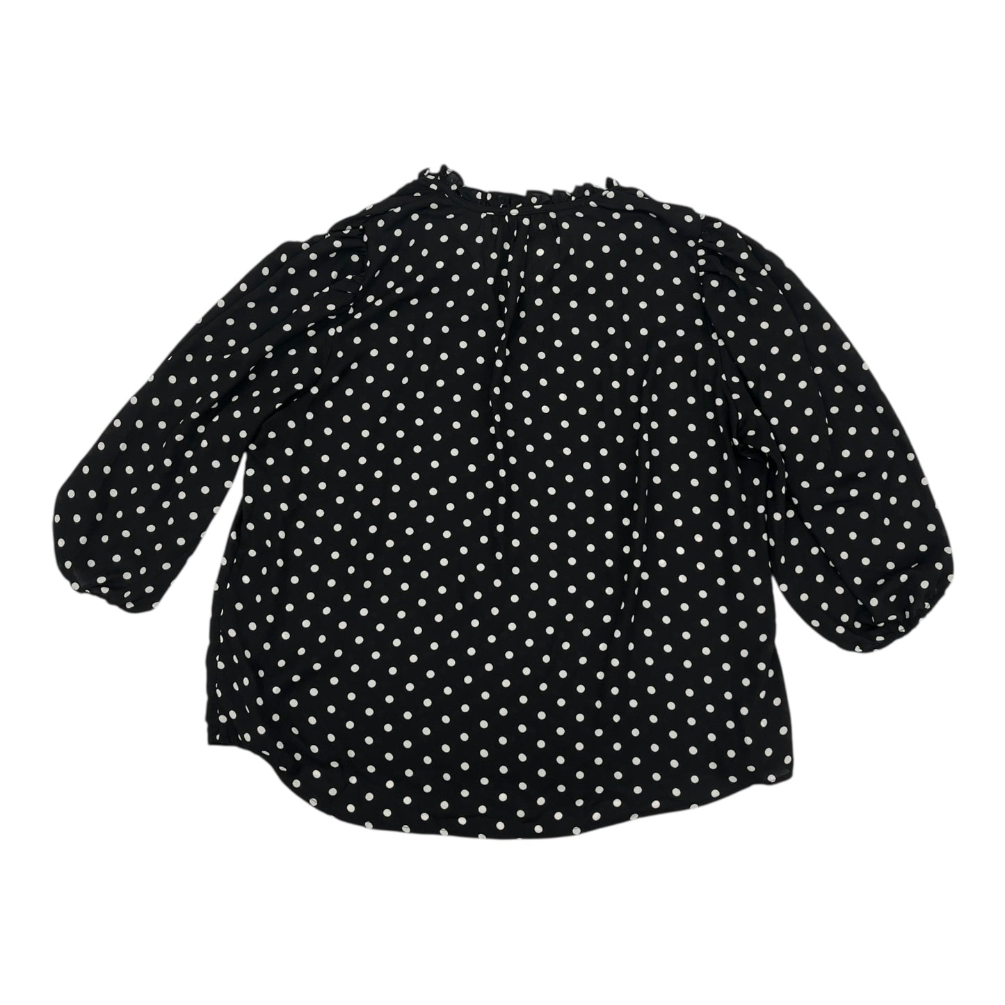 Blouse 3/4 Sleeve By Grace In Polkadot Pattern, Size:1X