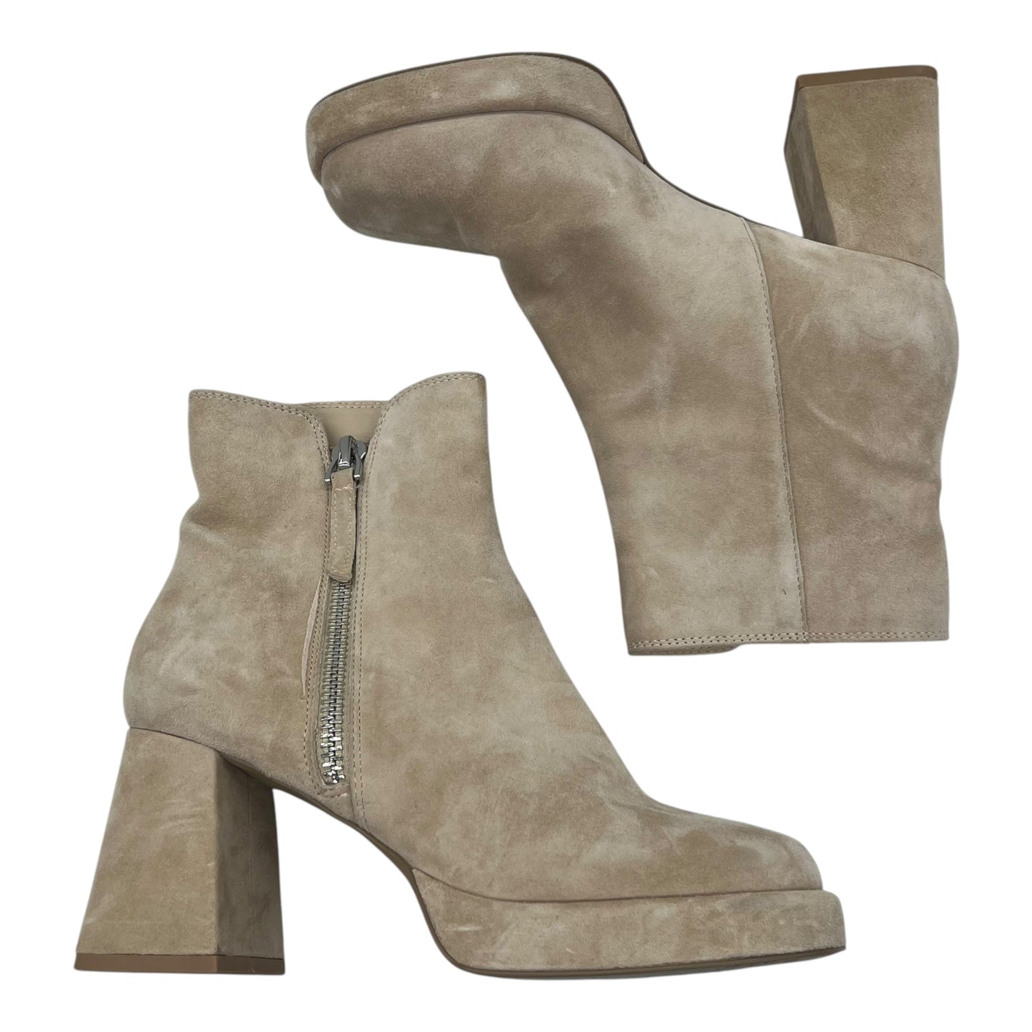 Boots Ankle Heels By Steve Madden In Tan, Size:8.5