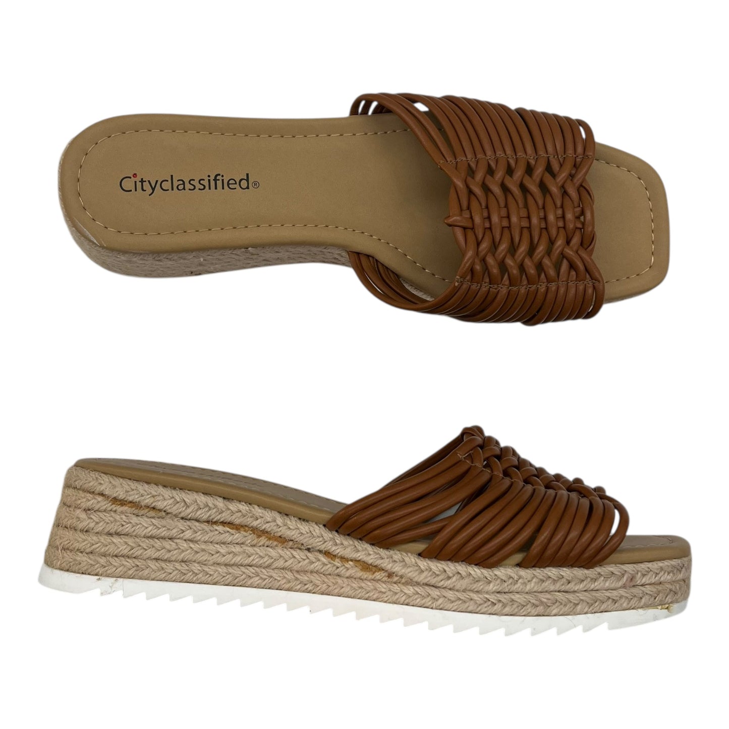 Sandals Heels Wedge By City Classified In Brown, Size:10