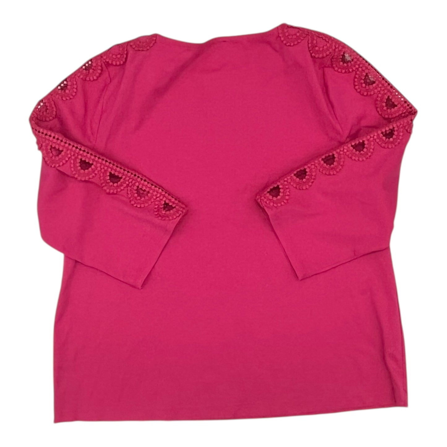 Top 3/4 Sleeve By Talbots In Pink, Size:Xl