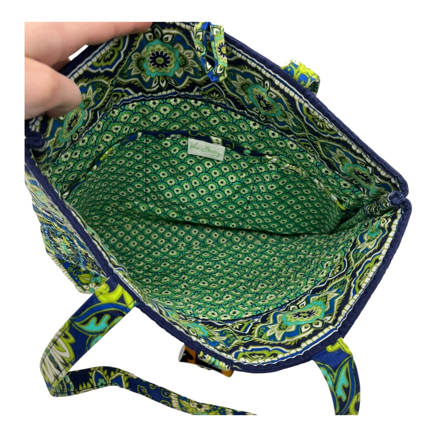 Tote By Vera Bradley In Blue & Green, Size:Medium