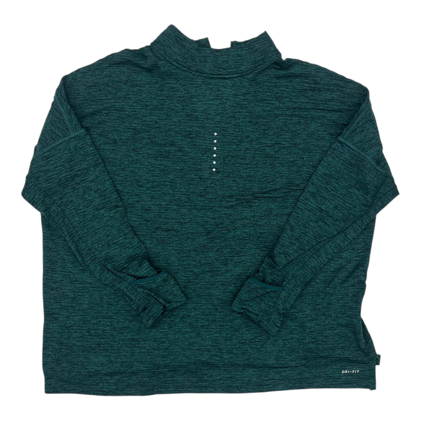 Athletic Top Ls Collar By Nike Apparel In Green, Size:2X
