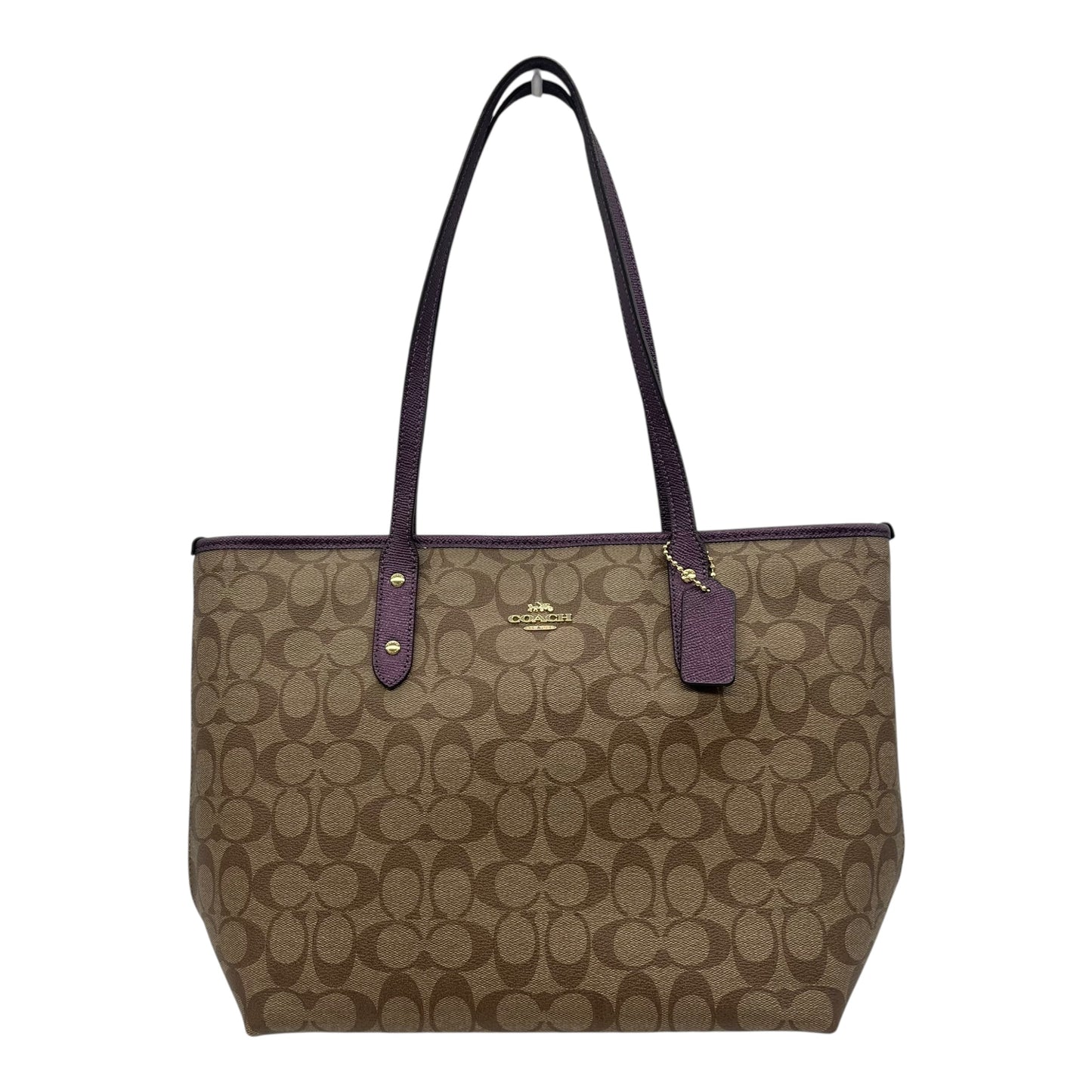 Tote Designer By Coach In Tan, Size:Large