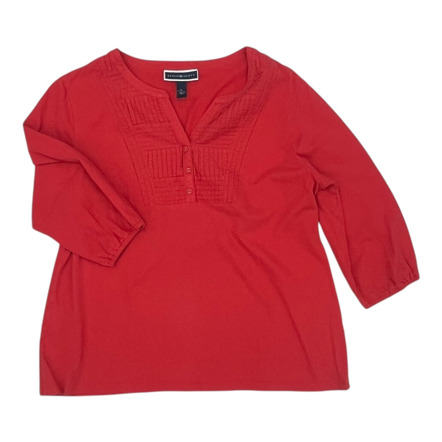 Top Ls Basic By Karen Scott In Red, Size:Xl