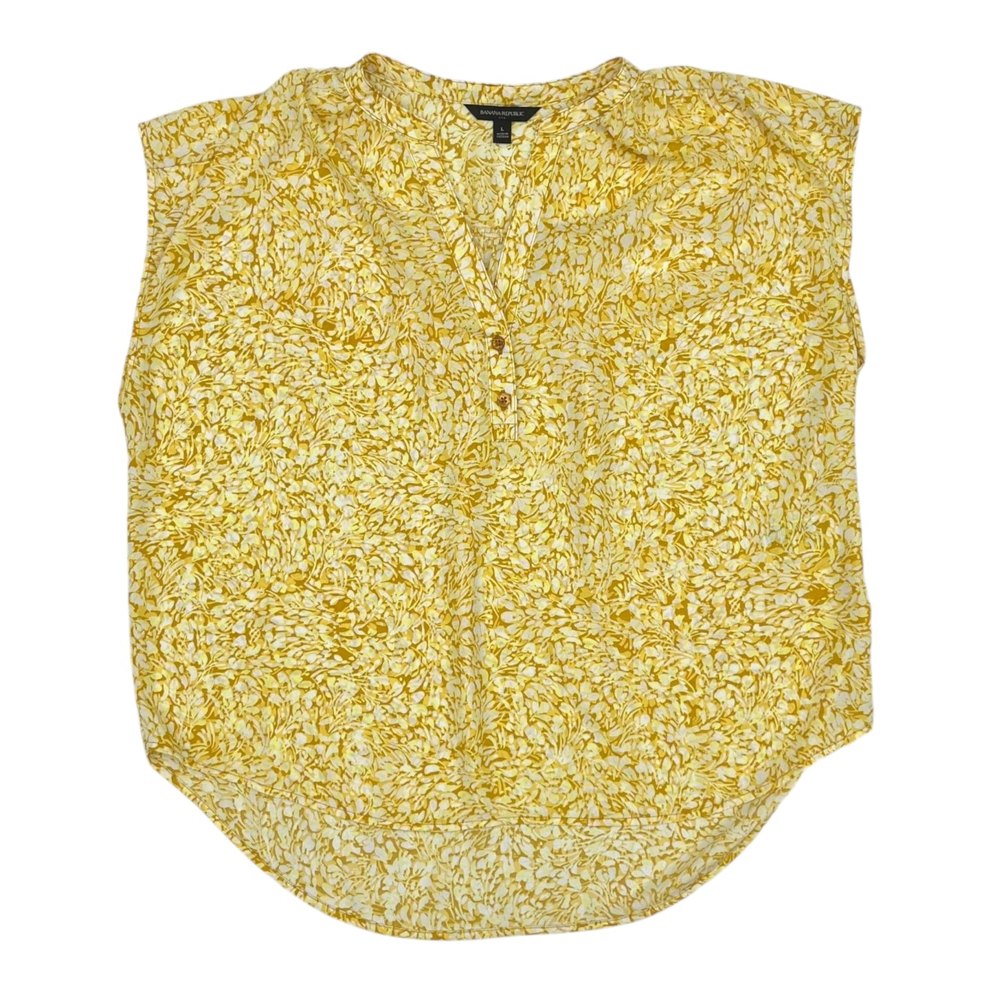 Blouse Ss By Banana Republic In Yellow, Size:L