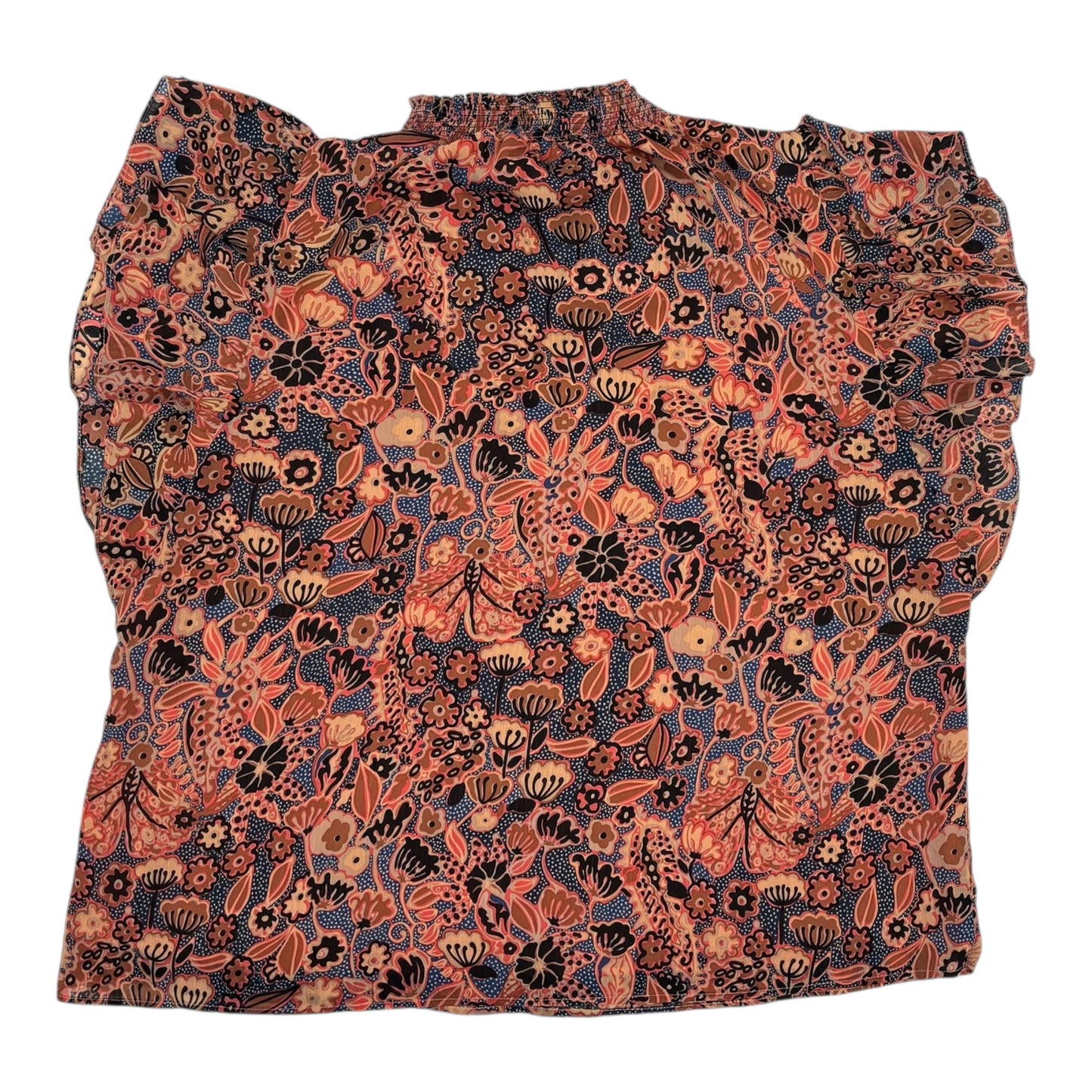 BLOUSE SS by PHILOSOPHY In BLUE & PINK, Size: 1X