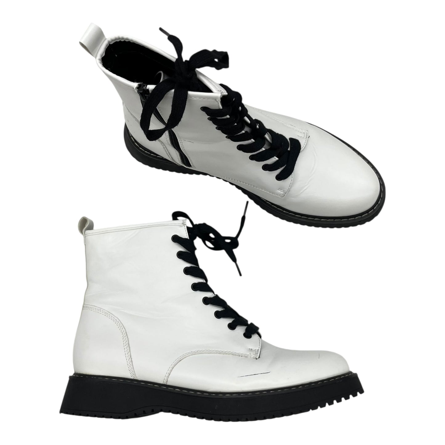 Boots Combat By Madden Girl In White, Size:11