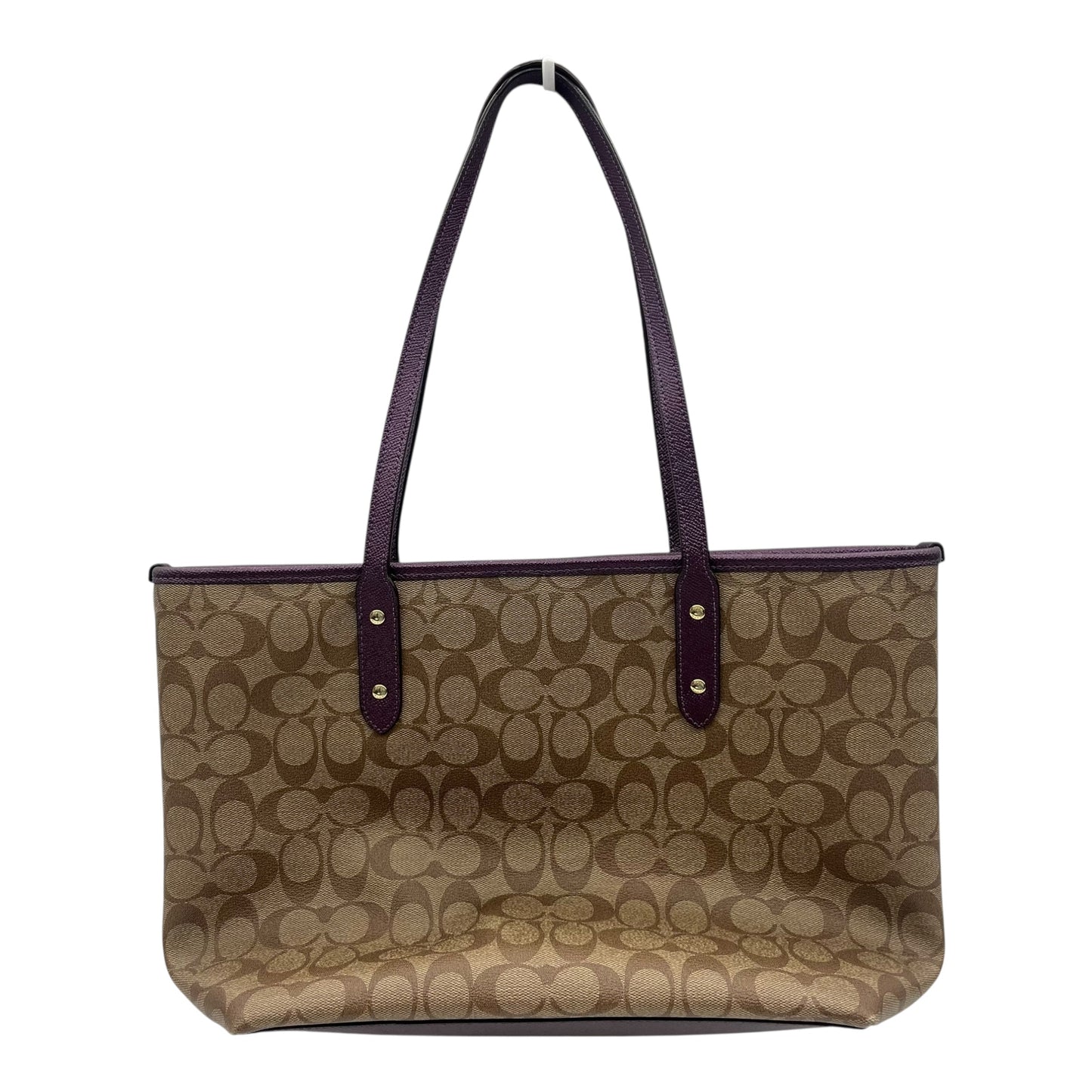 Tote Designer By Coach In Tan, Size:Large