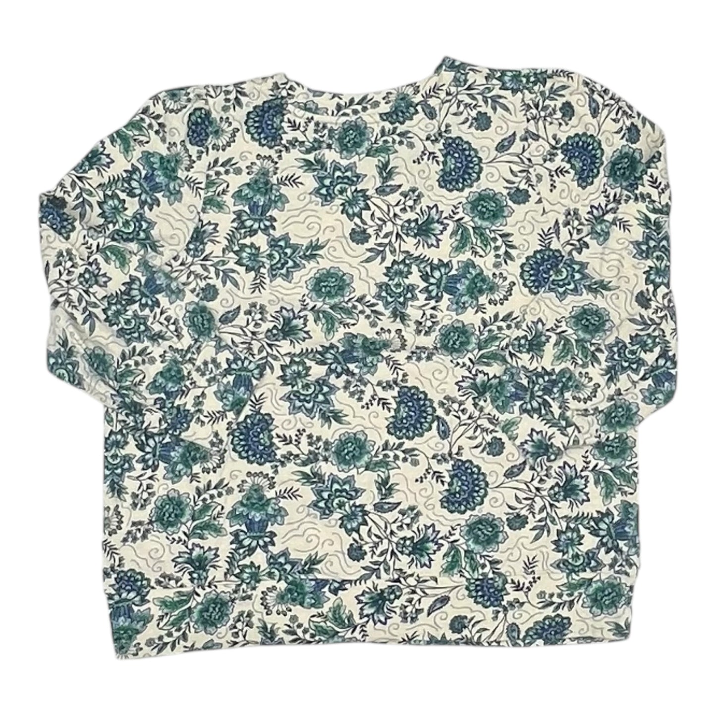 Top Ls By Loft In Cream & Green, Size:L