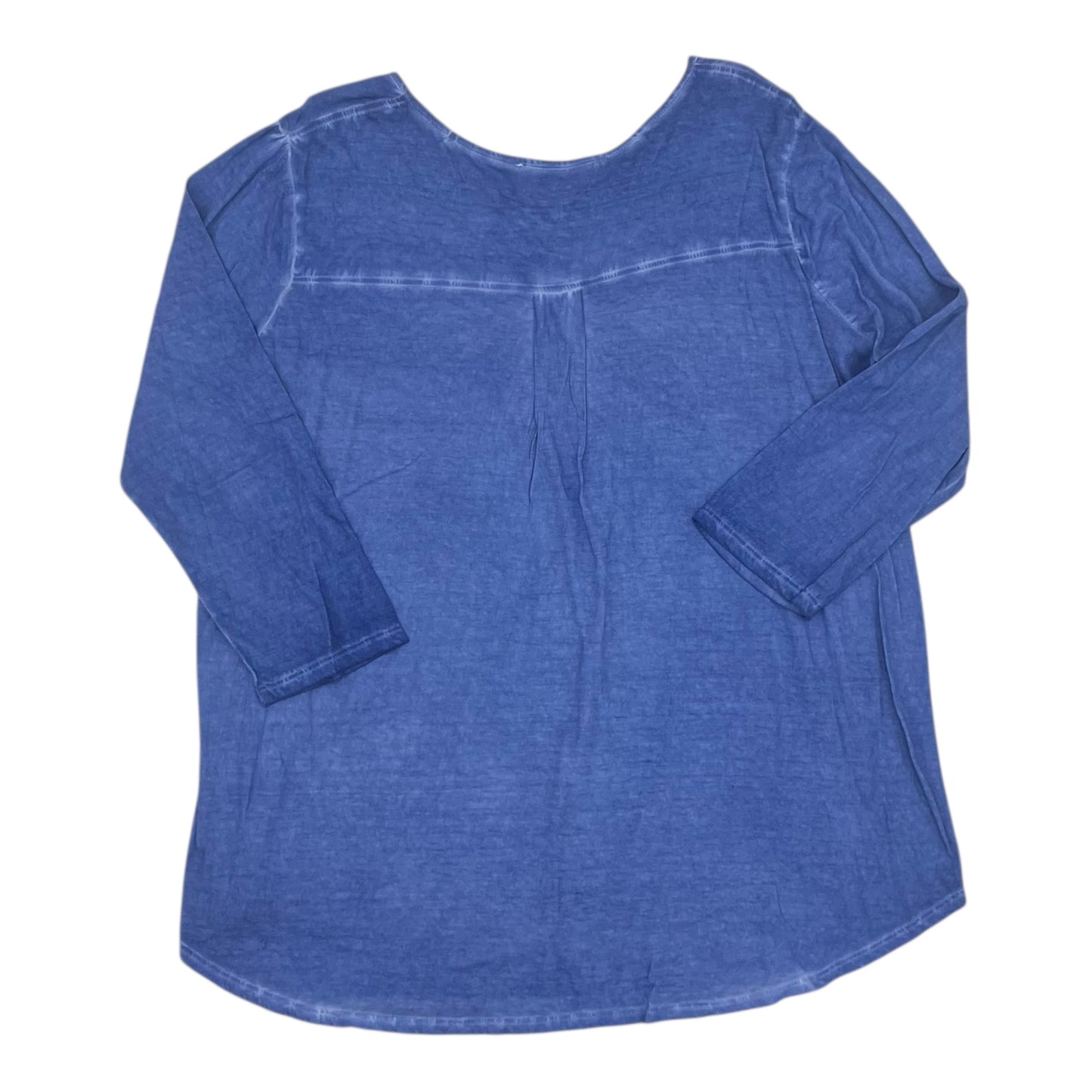 Top 3/4 Sleeve By Workshop In Blue, Size:1X