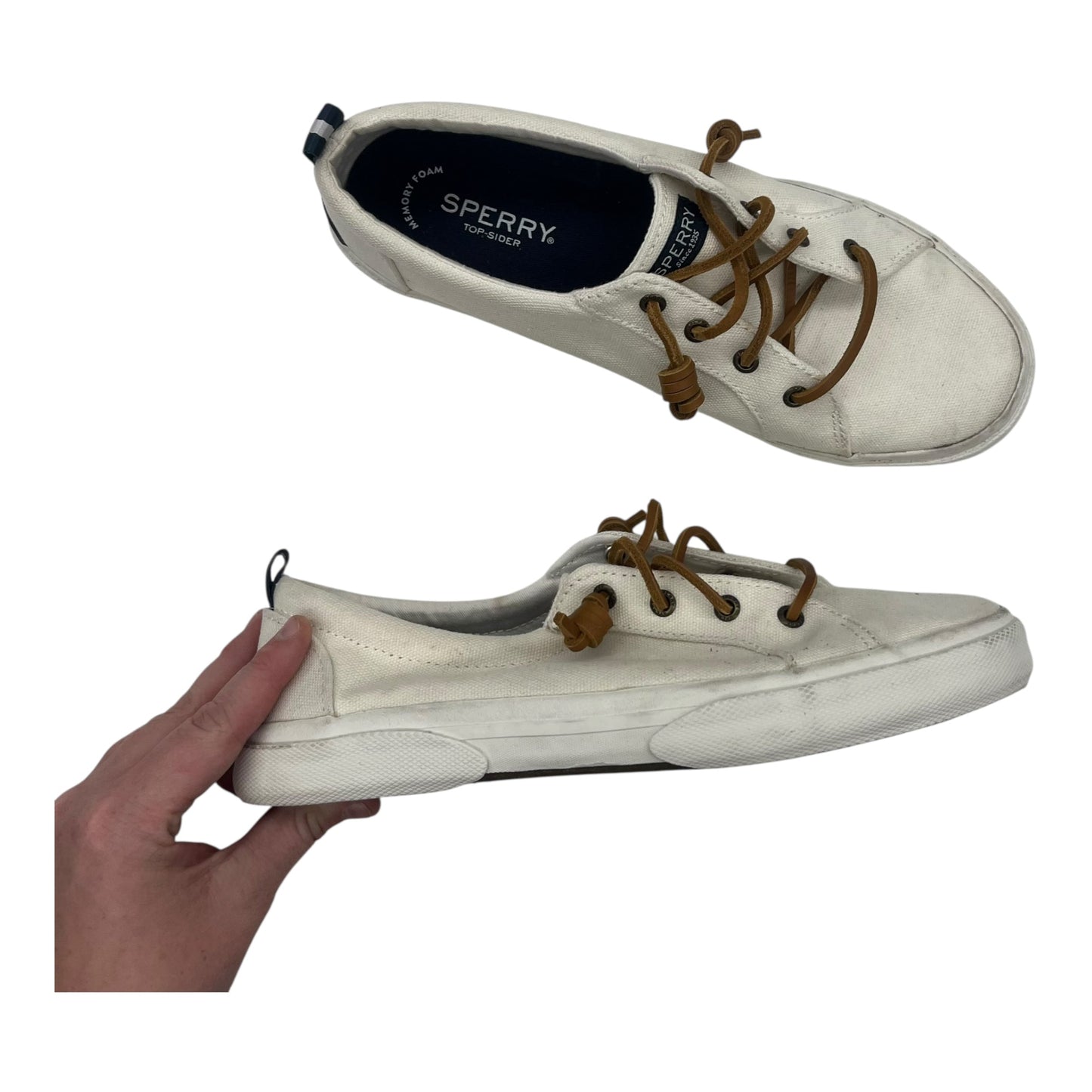 Shoes Flats By Sperry In Cream, Size:9