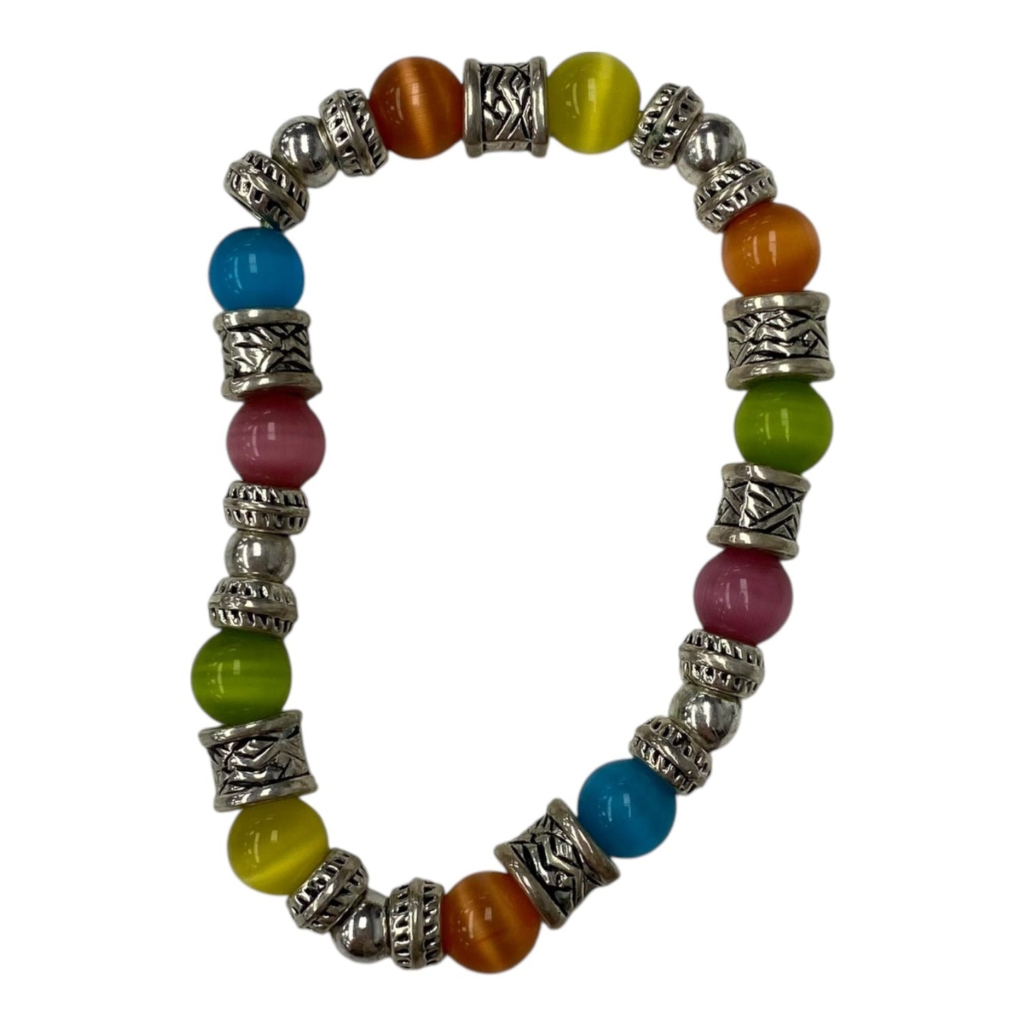 Bracelet Beaded By Clothes Mentor In Green & Pink