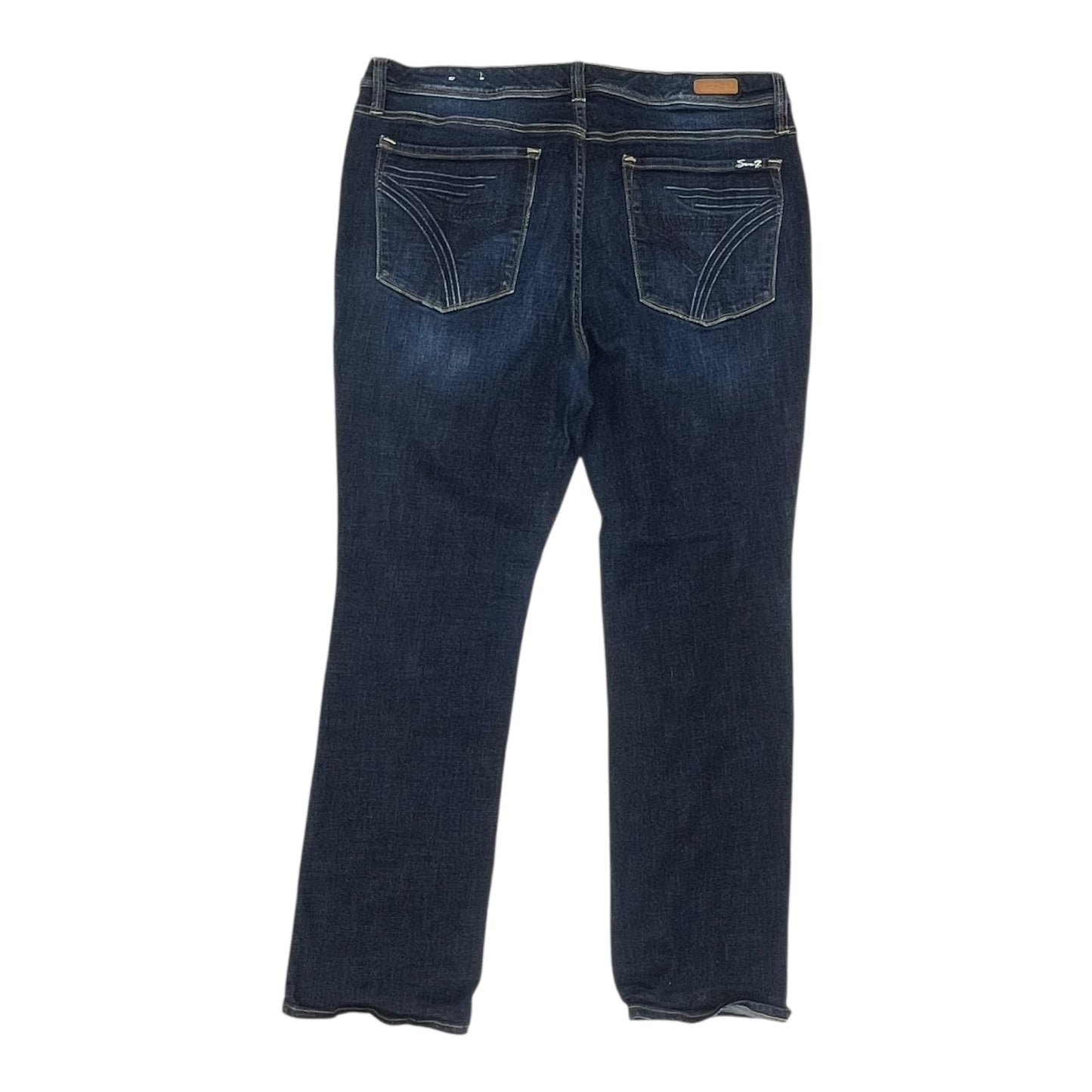 Jeans Boot Cut By Seven 7 In Blue Denim, Size:18