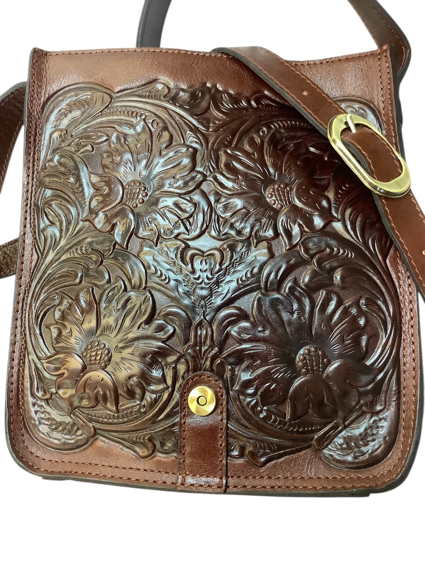 Crossbody Designer By Patricia Nash In Brown, Size:Medium