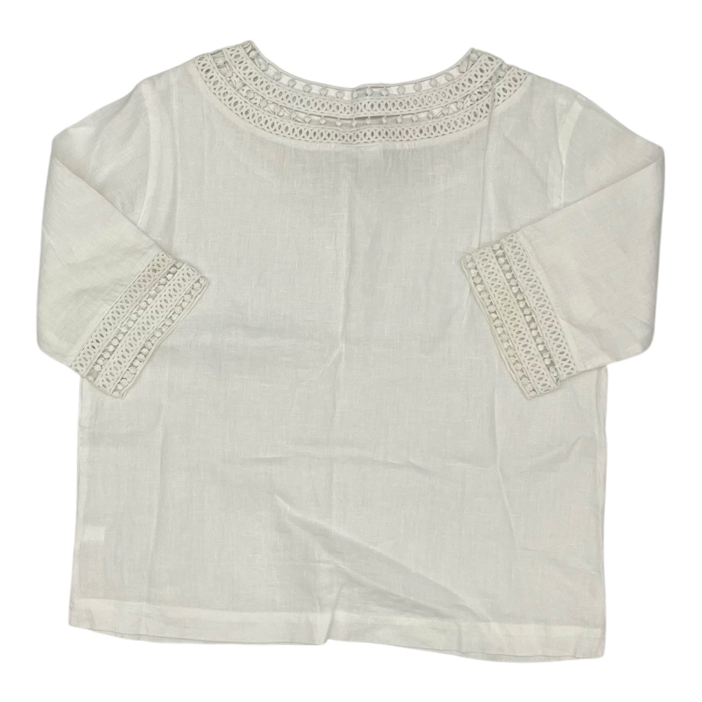 Blouse 3/4 Sleeve By J. Jill In White, Size:S