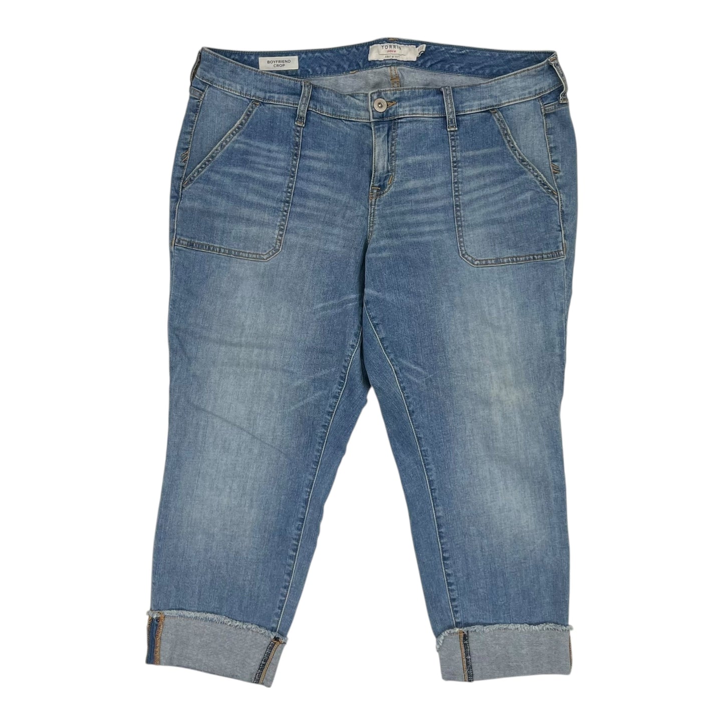 Jeans Cropped By Torrid In Blue Denim, Size:16