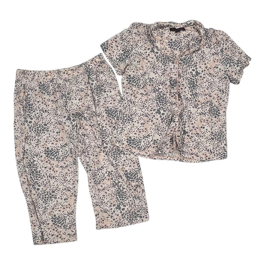 Lounge Set Pants By Gloria Vanderbilt In Grey & Pink, Size:L