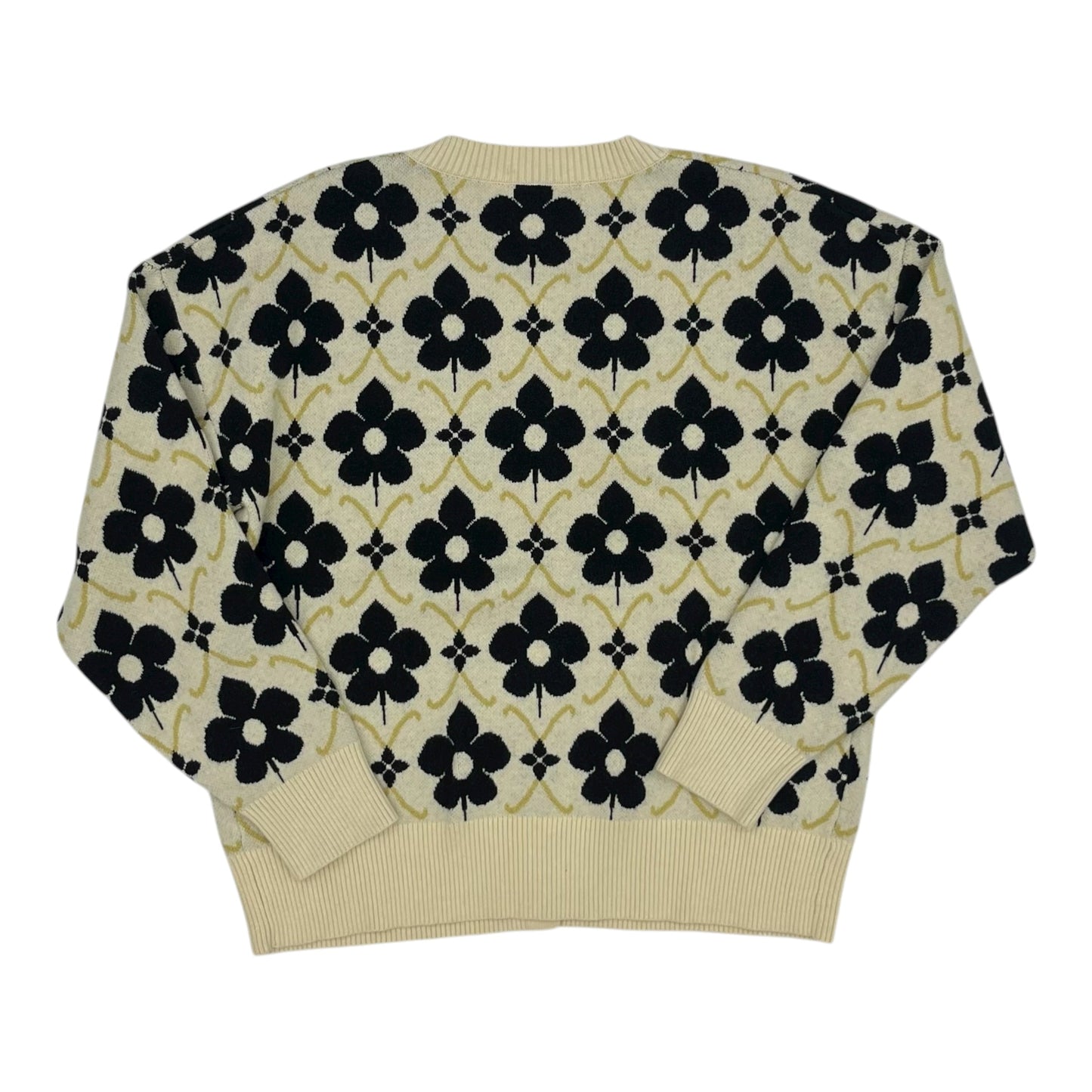 Sweater Cardigan By Cme In Black & Cream, Size:L