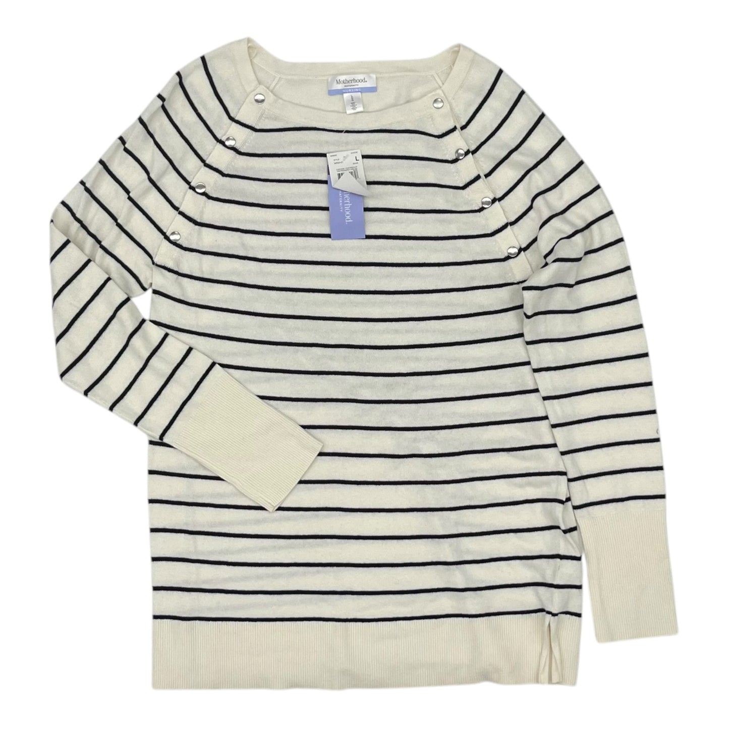 Mat Sweater By Motherhood In Black & Cream, Size:L