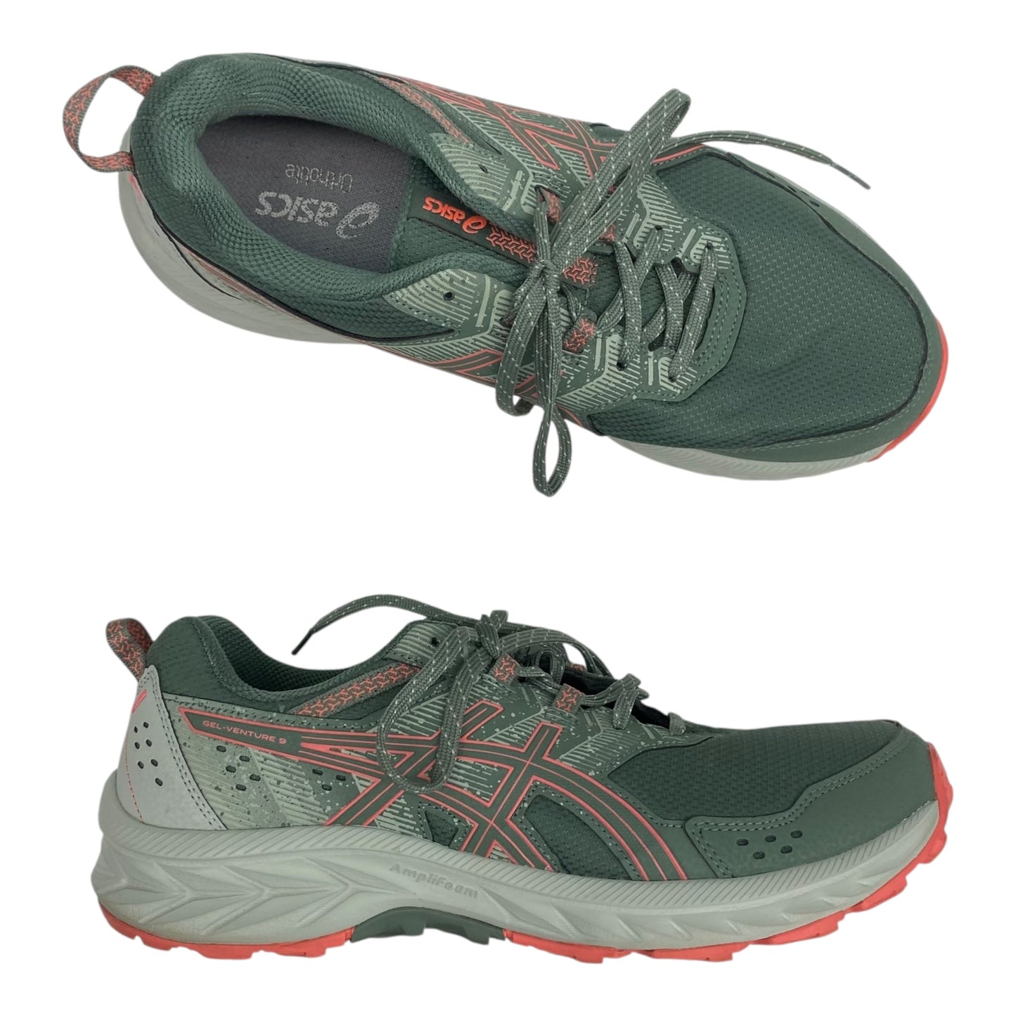 Shoes Athletic By Asics In Green & Pink, Size:9.5