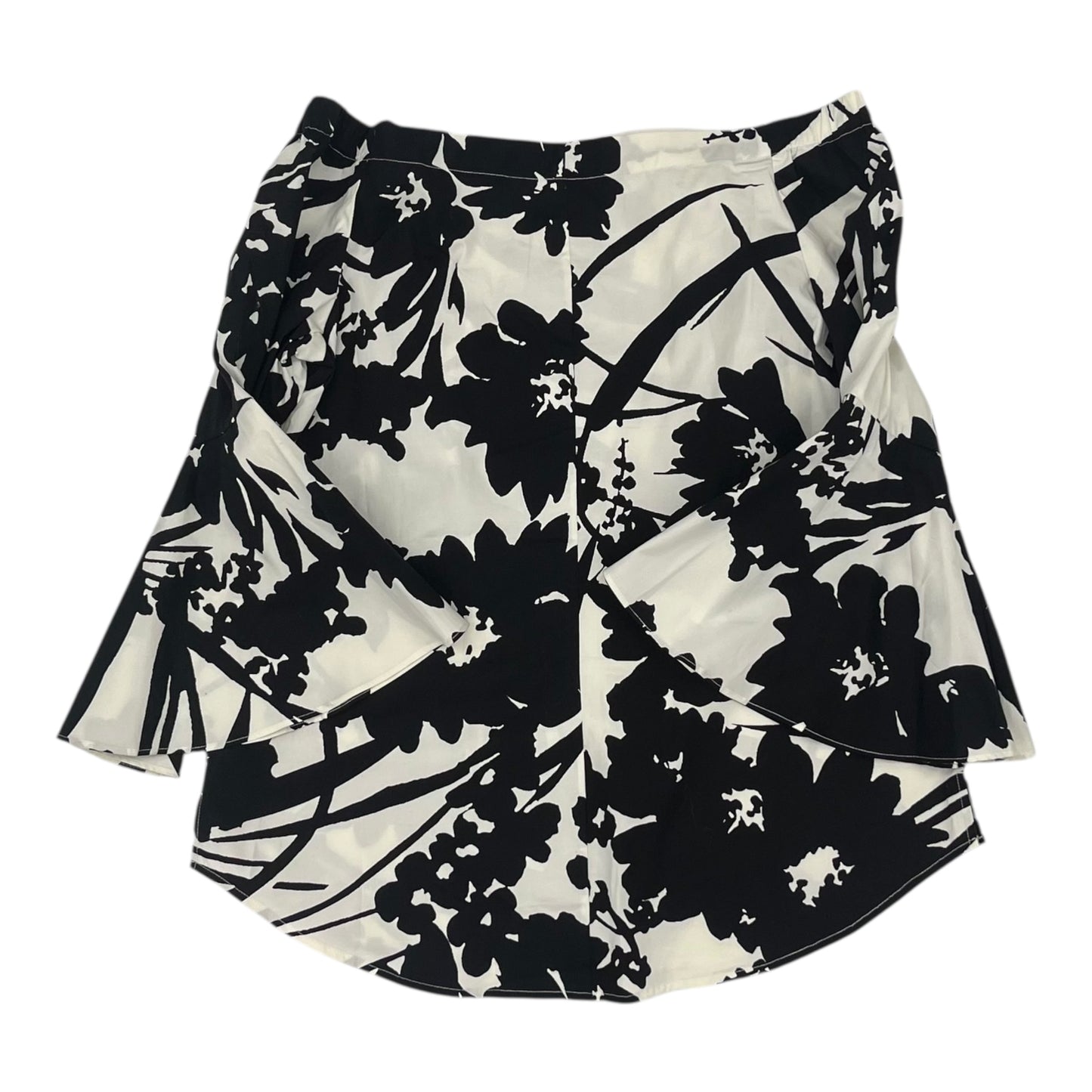 Top 3/4 Sleeve By White House Black Market In Black & Cream, Size:S